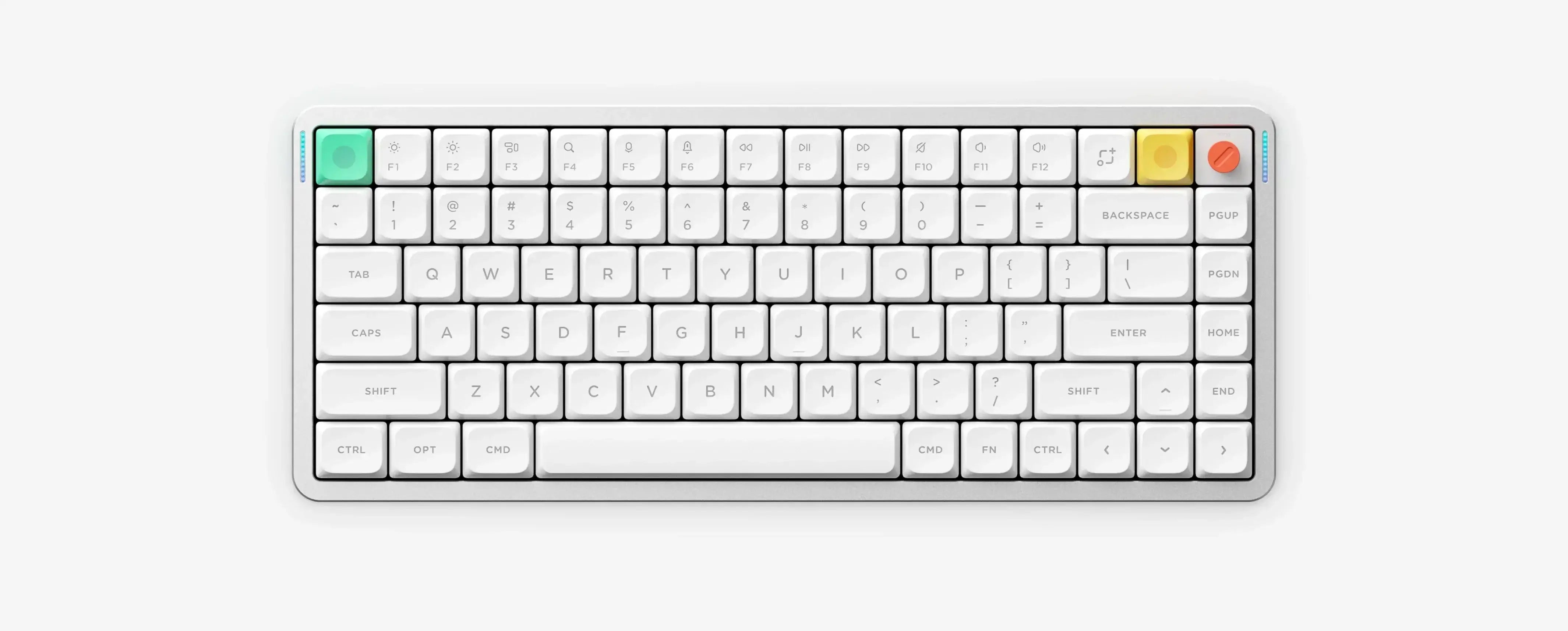 Klawiatura mechaniczna Nuphy Air75 biała z kolorowymi klawiszami i minimalistycznym designem