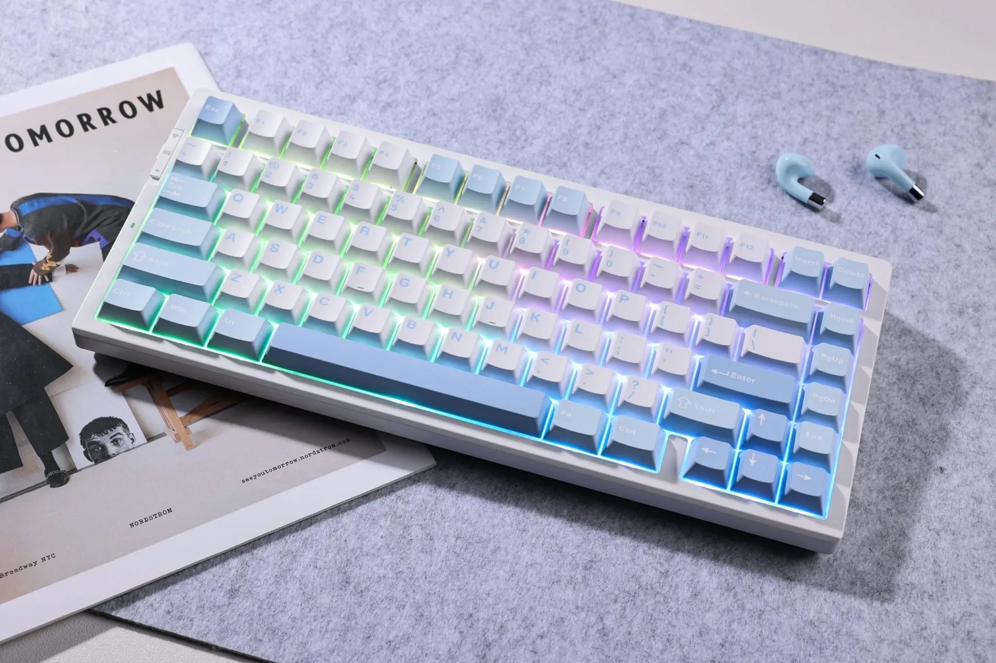 MCHOSE - G75 Pro Tri-Mode Blue - Bezprzewodowa Klawiatura Mechaniczna