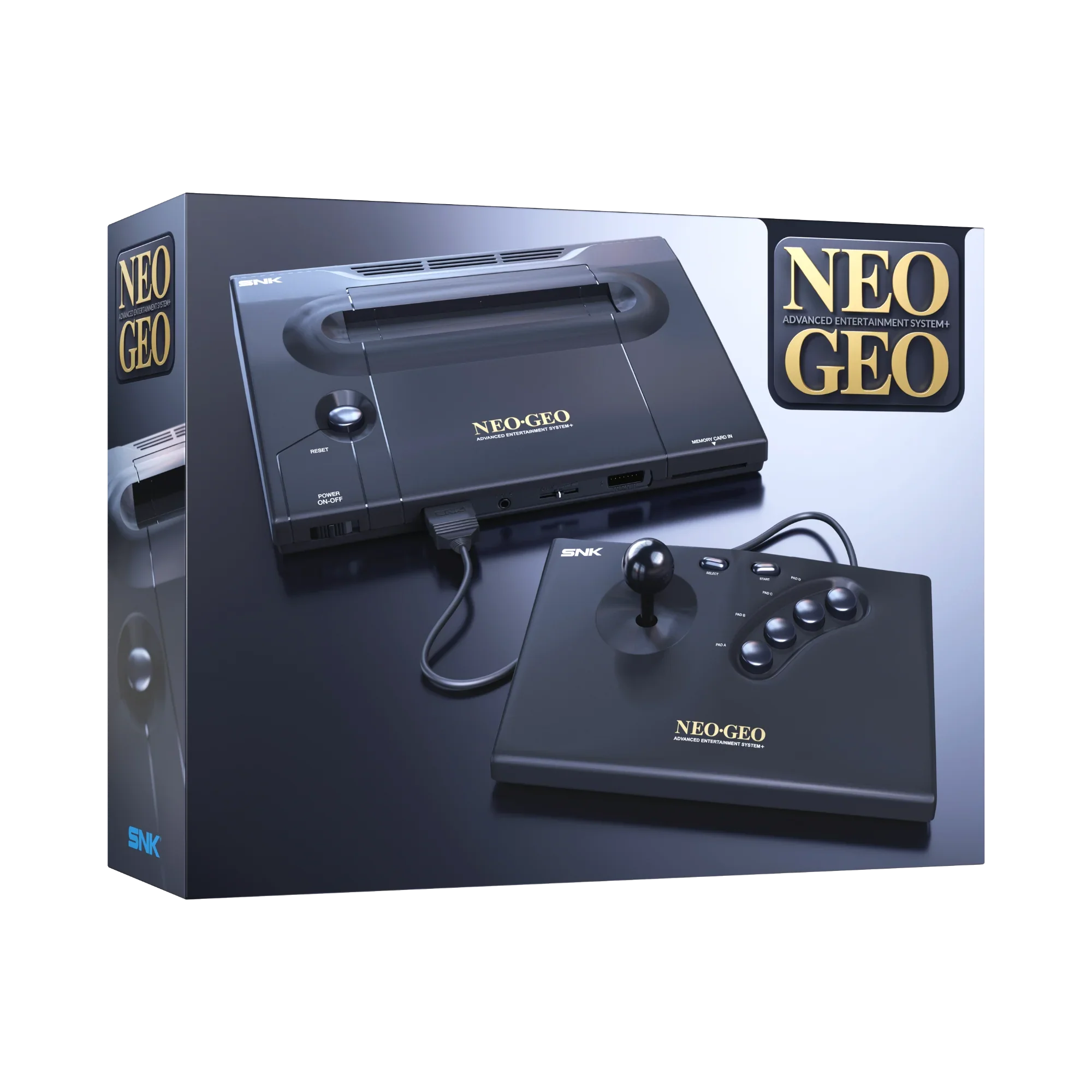 Konsola Neo Geo AES z joystickiem, czarna, z pudełkiem SNK, idealna dla fanów retro gier