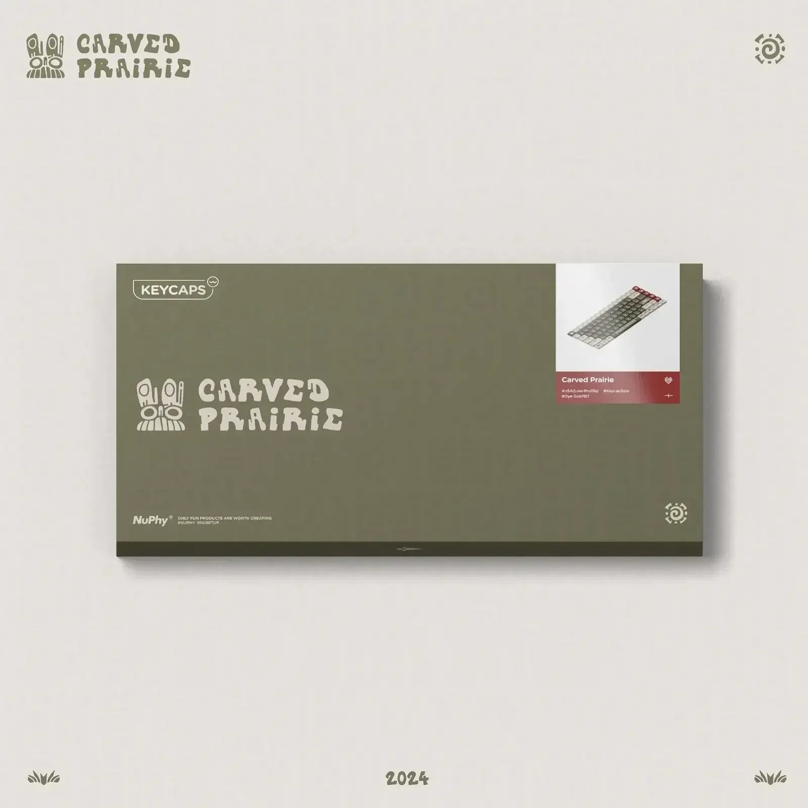 Pudełko keycapów Carved Prairie do klawiatury mechanicznej, minimalistyczny design