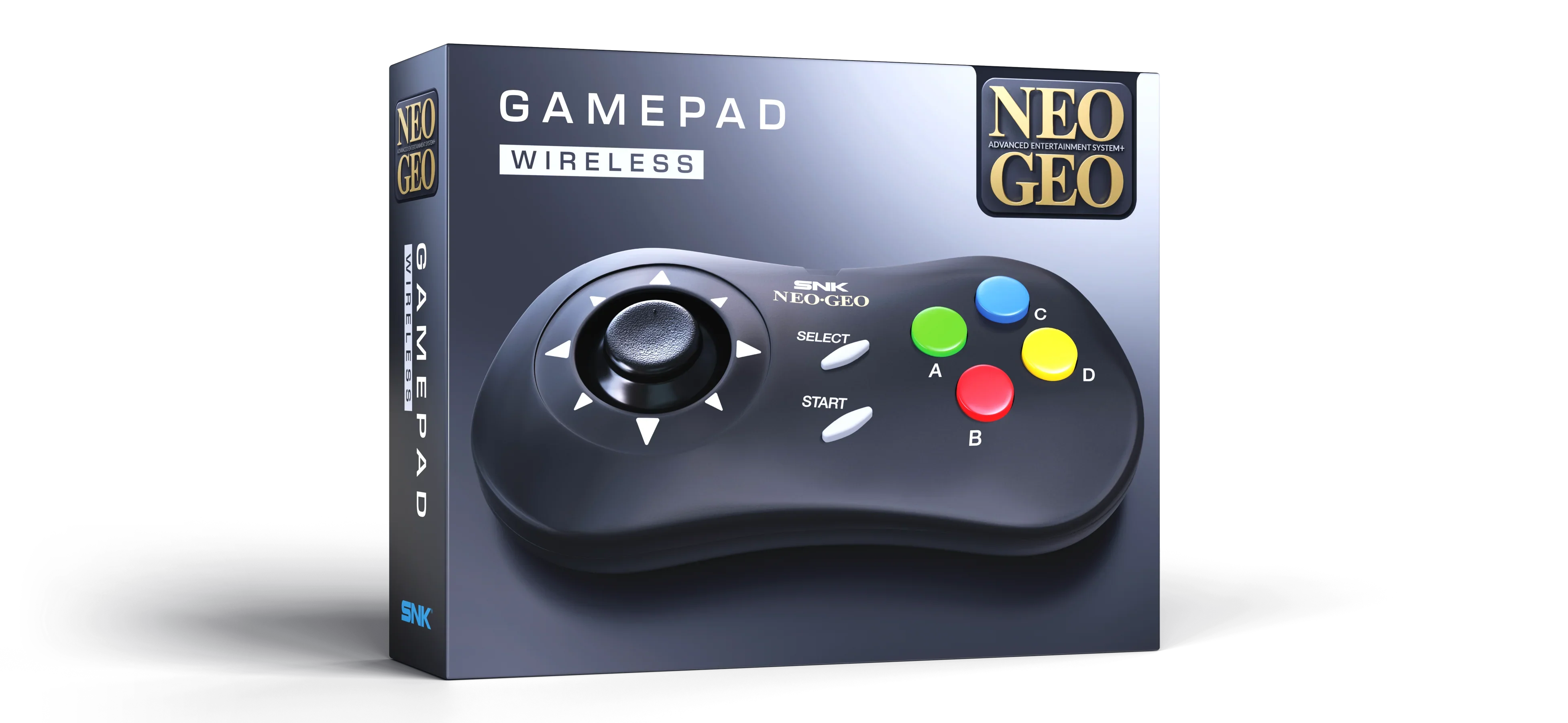 Bezprzewodowy gamepad SNK Neo Geo z klasycznymi przyciskami i dżojstikiem, idealny dla graczy.