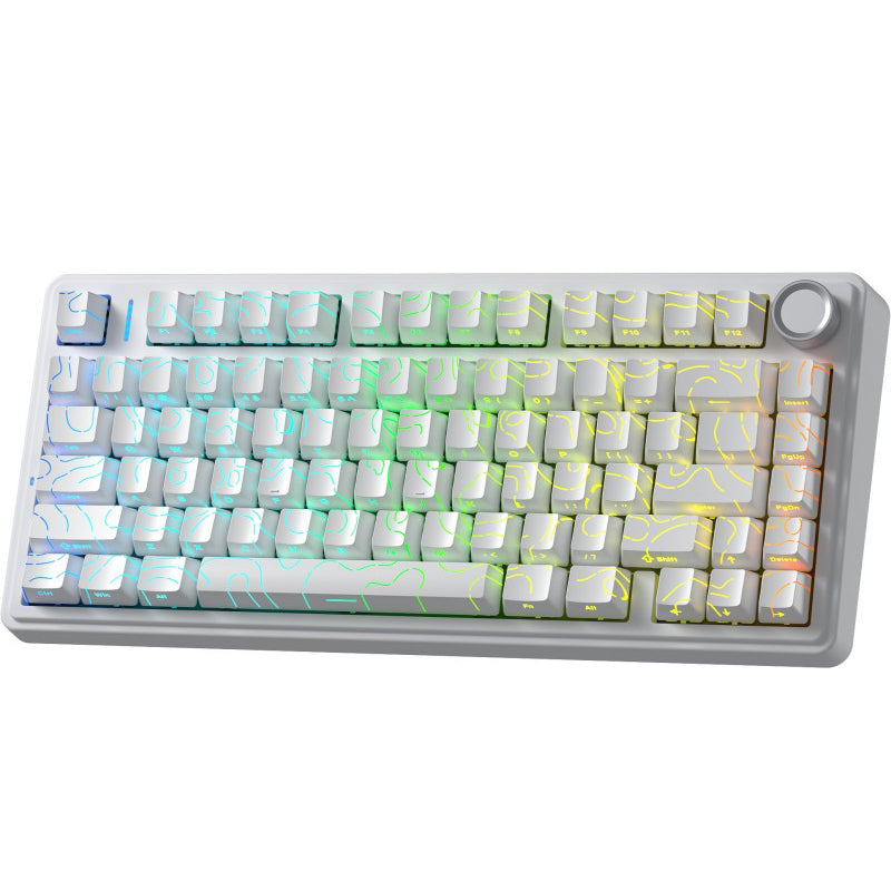 AULA - F75 Wireless Mechanical Keyboard - Bezprzewodowa Klawiatura Mechaniczna - White Countour