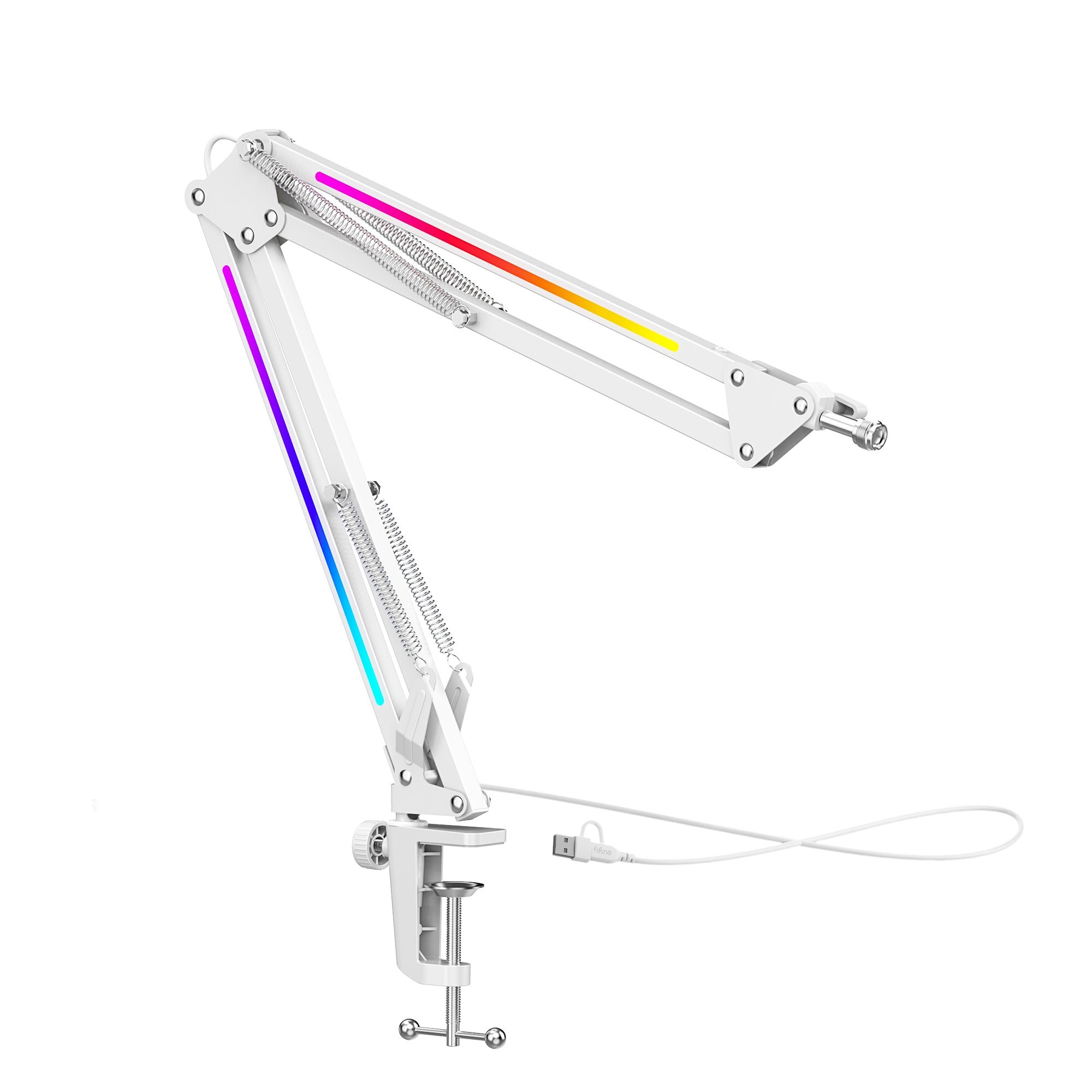 Fifine - AmpliGame - BM38 RGB Microphone Boom Arm Stand - Statyw Biurkowy do Mikrofonu