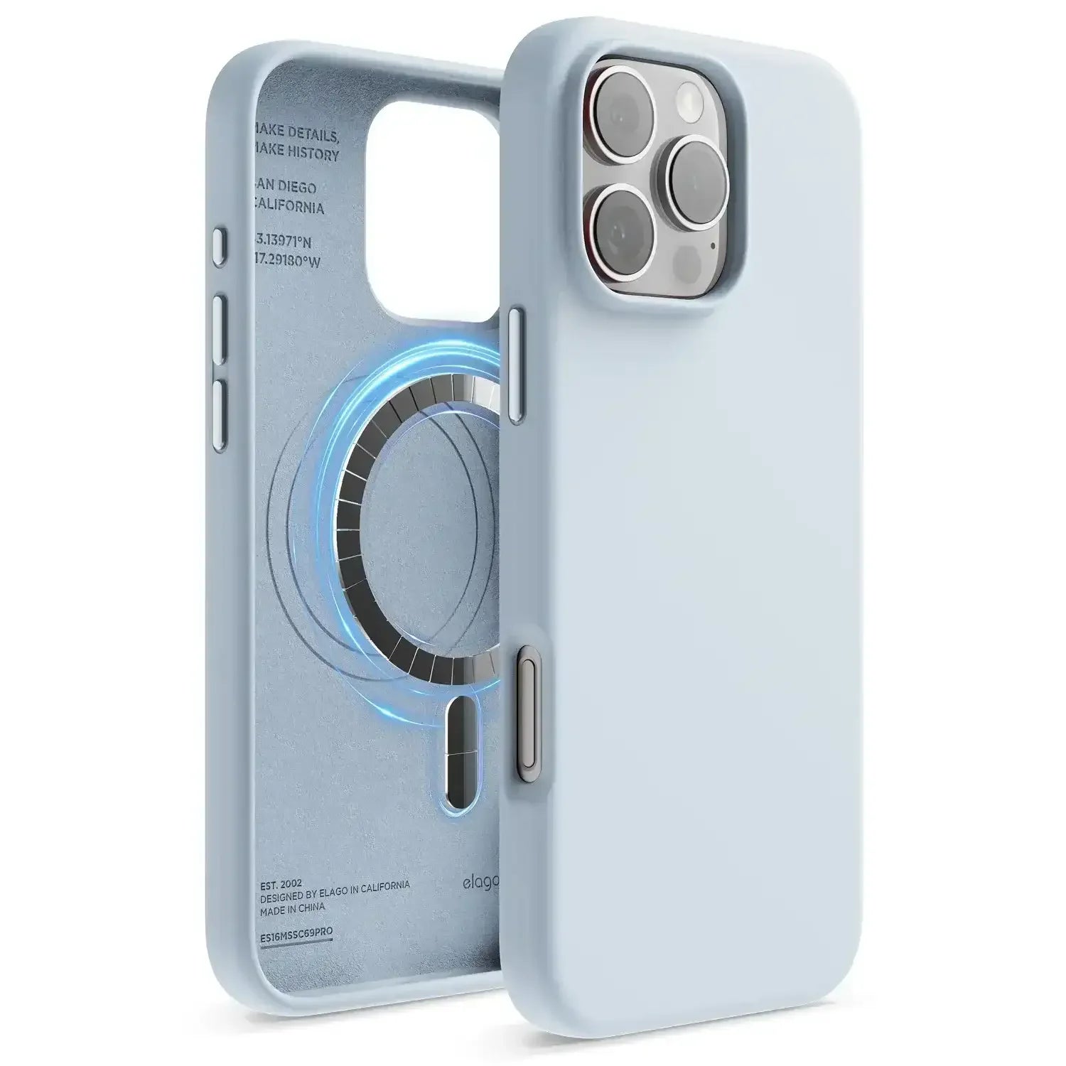 Jasnoniebieskie etui do iPhone z MagSafe, ochronne akcesorium do smartfona