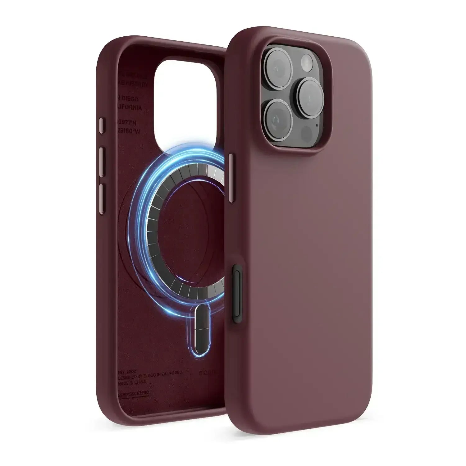 Etui burgundowe do iPhone z MagSafe, matowa obudowa ochronna, akcesoria do telefonu