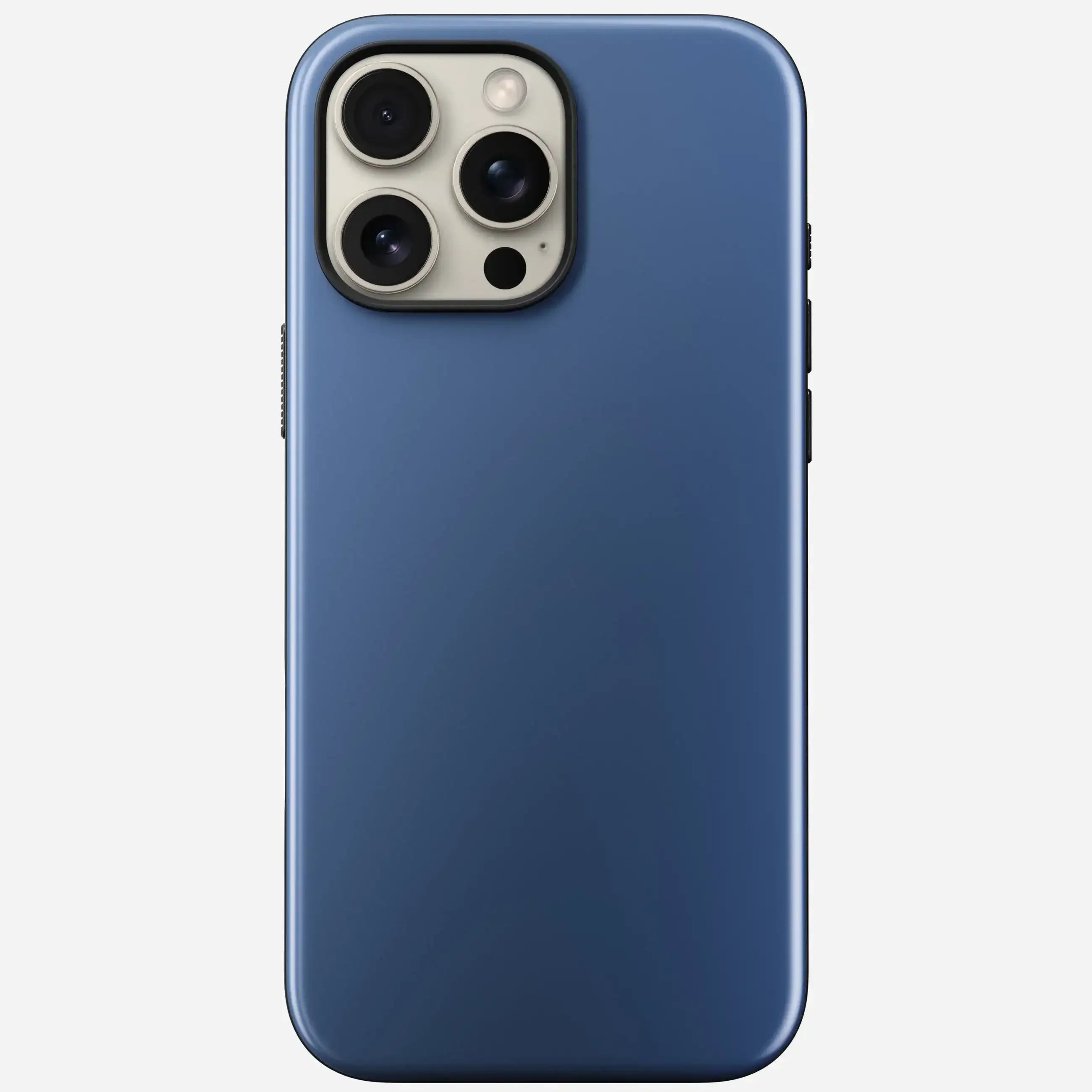 Niebieskie etui na smartfon z widocznym aparatem, akcesoria do biura i home office