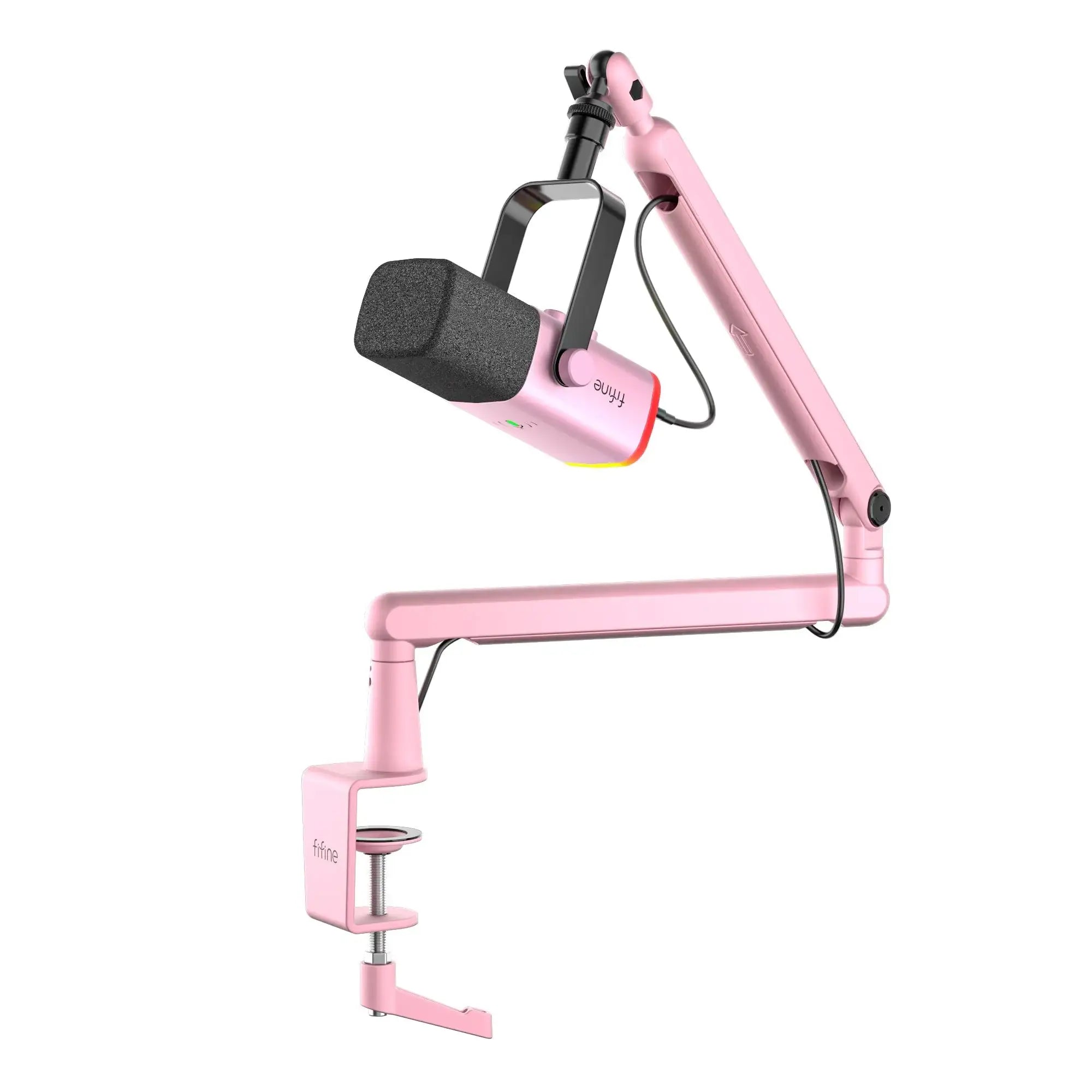 Fifine - AmpliGame - TAM8 Studio Dynamic Microphone With Boom Arm Stand - Studyjny Mikrofon Dynamiczny XLR/USB z Pantografem