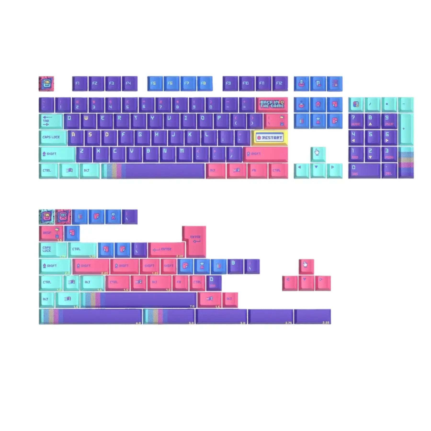 KeyTok - Back In The Game Dye-Sub Cherry PBT Keycaps