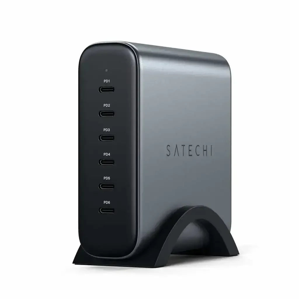 Stacja ładowania USB-C 200W, 6 portów, do biura, nowoczesna ładowarka GaN