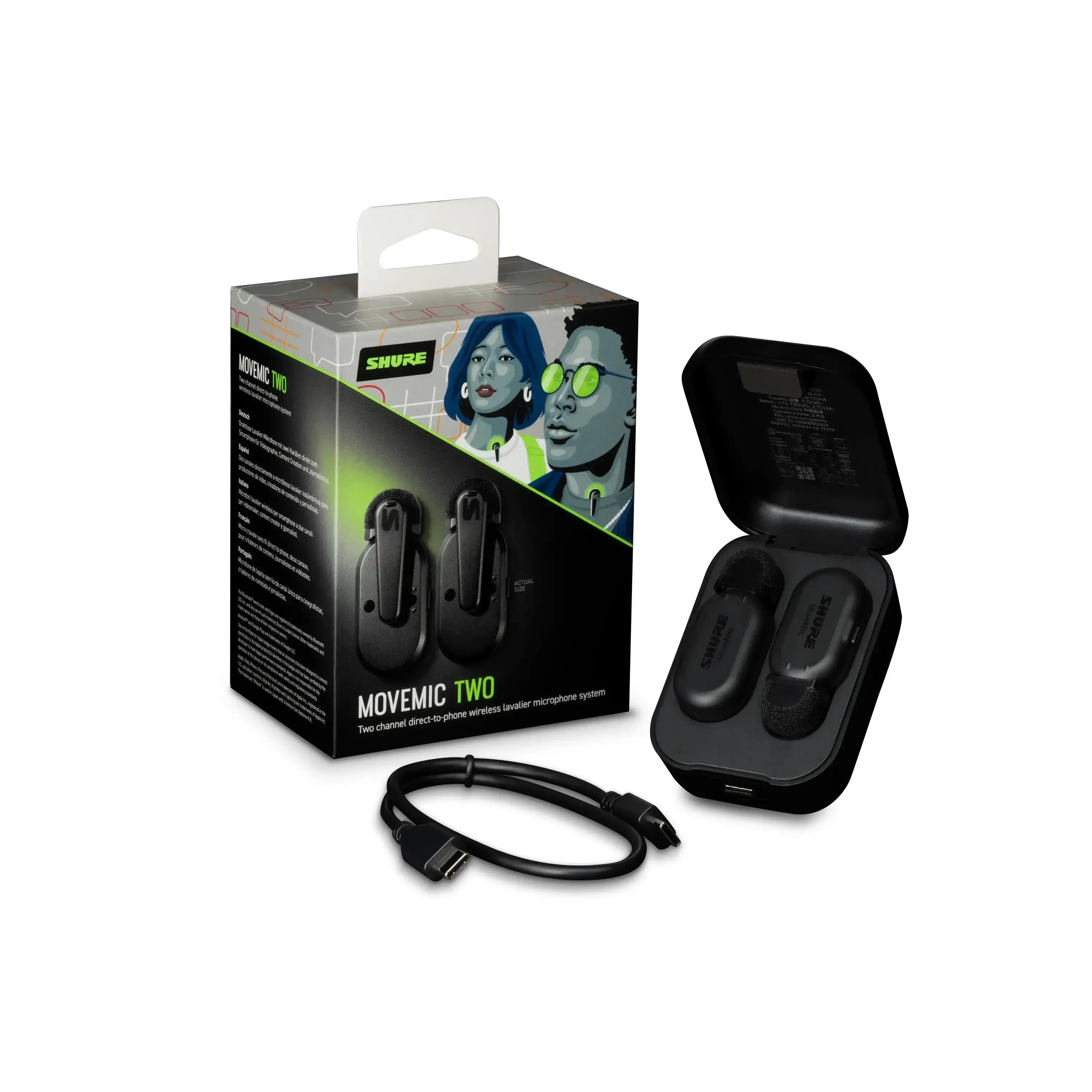 Shure - MoveMic Two - Two-Channel Wireless Lavalier Microphones - Dwukanałowe bezprzewodowe mikrofony lavalier