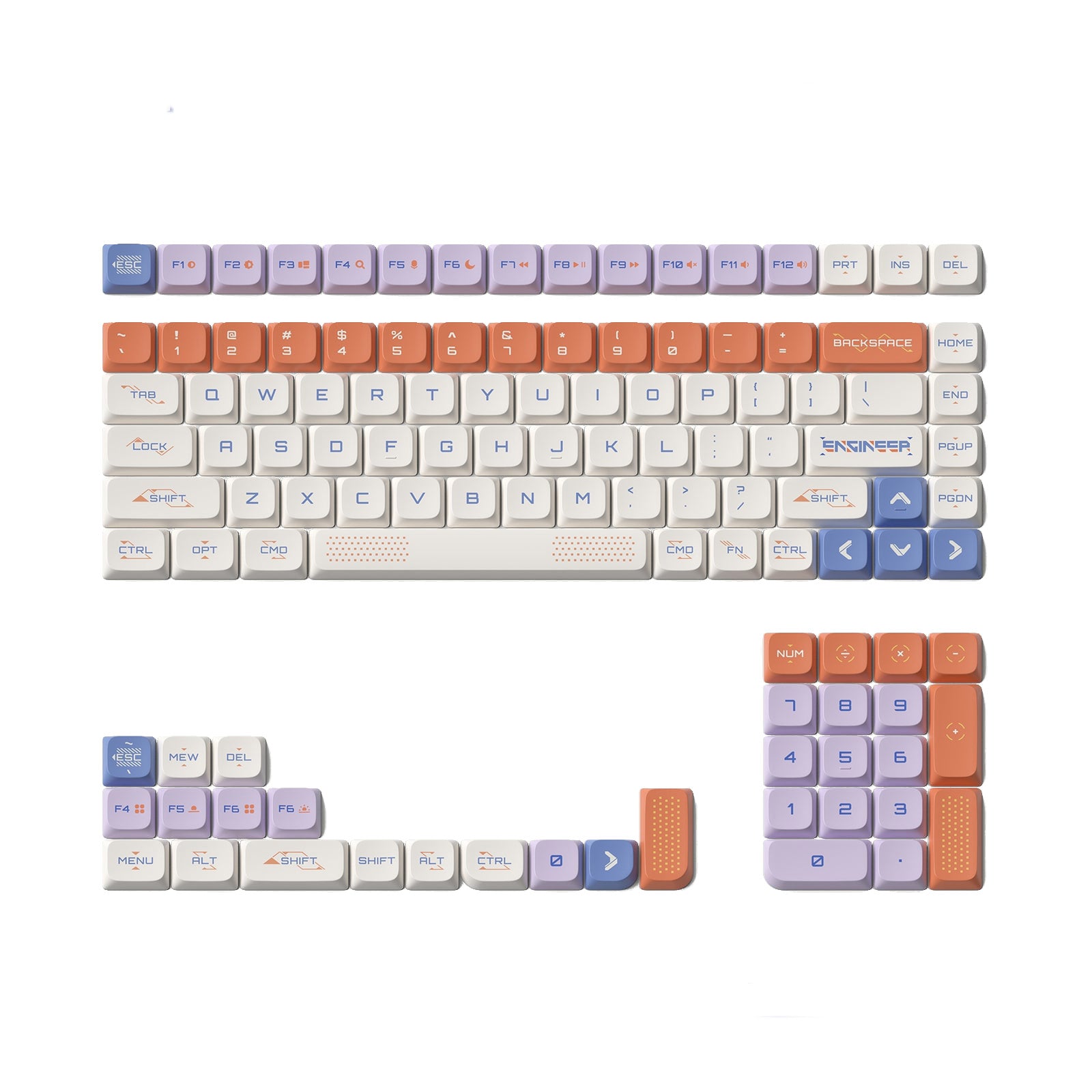 Nuphy - Space Engineer nSA Dye-sub PBT Keycaps - Nasadki do klawiatury mechanicznej