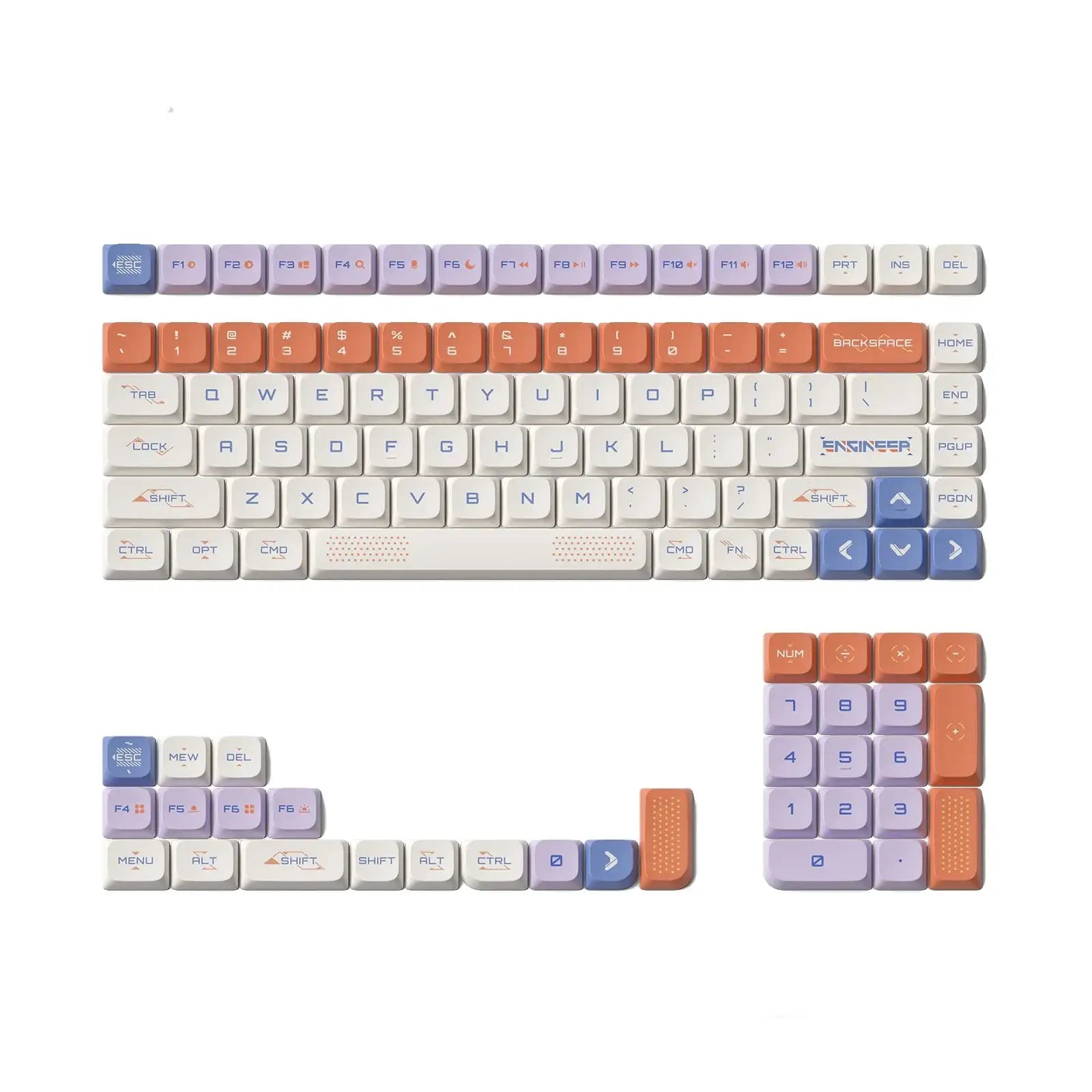 Nuphy - Space Engineer nSA Dye-sub PBT Keycaps - Nasadki do klawiatury mechanicznej