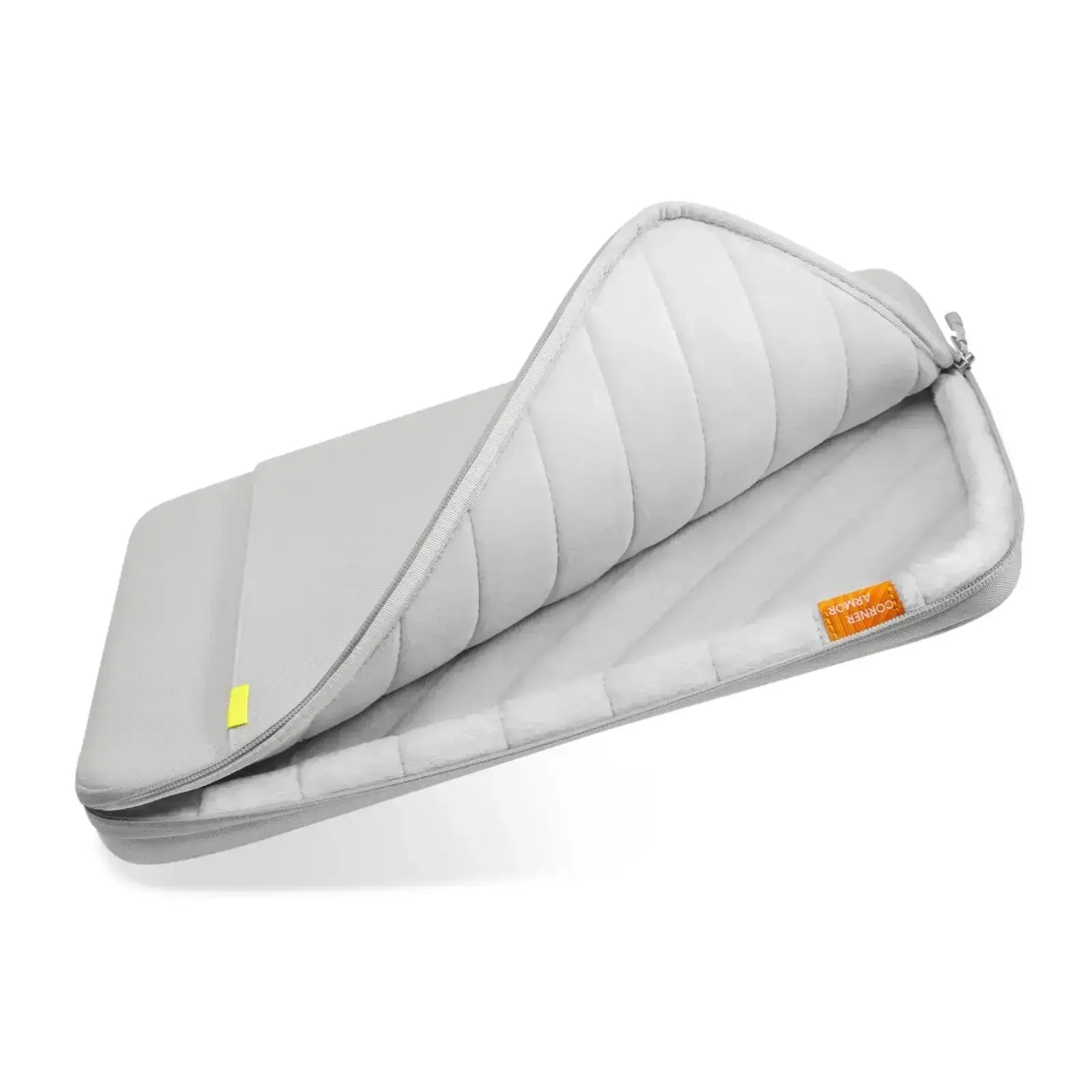 Szara futerał na laptopa z zamkiem, miękka ochronna wyściółka, minimalistyczny design
