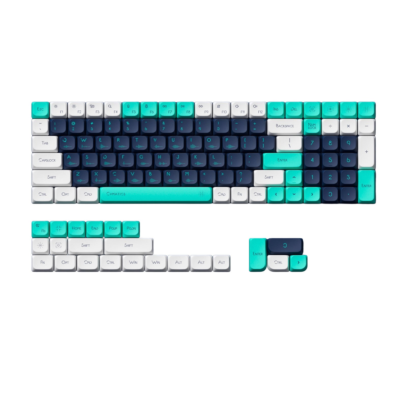 NuPhy - Cymatics nSA Profile Dye-sub PBT Keycaps - Niskoprofilowe Nasadki do Klawiatury