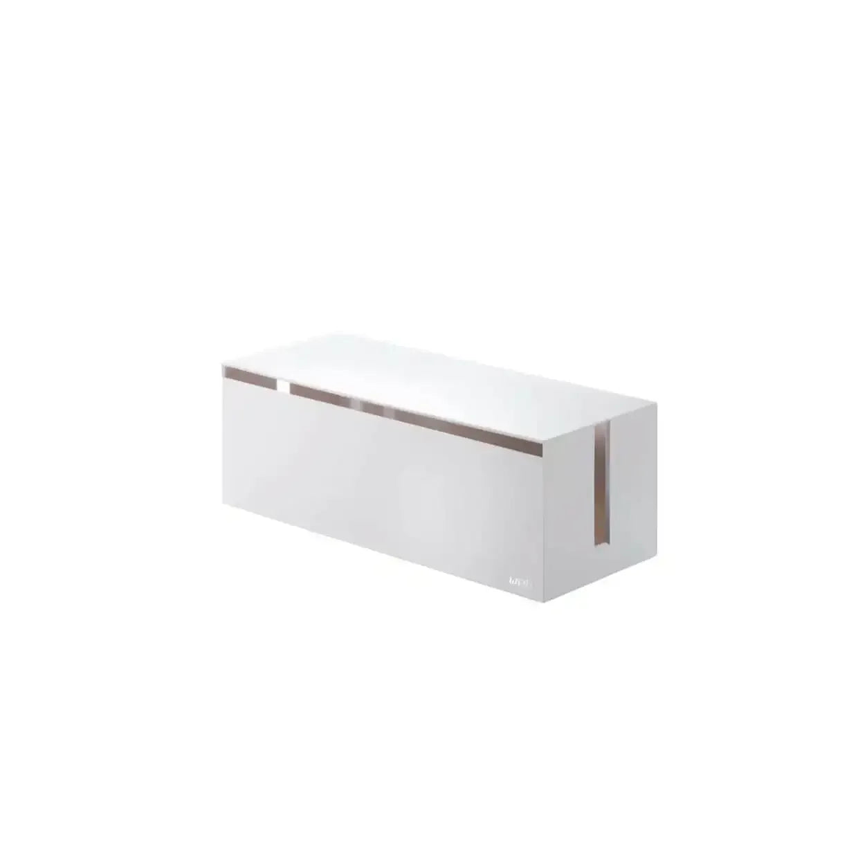 Biała skrzynka na kable do organizacji przewodów na biurko, minimalistyczny design