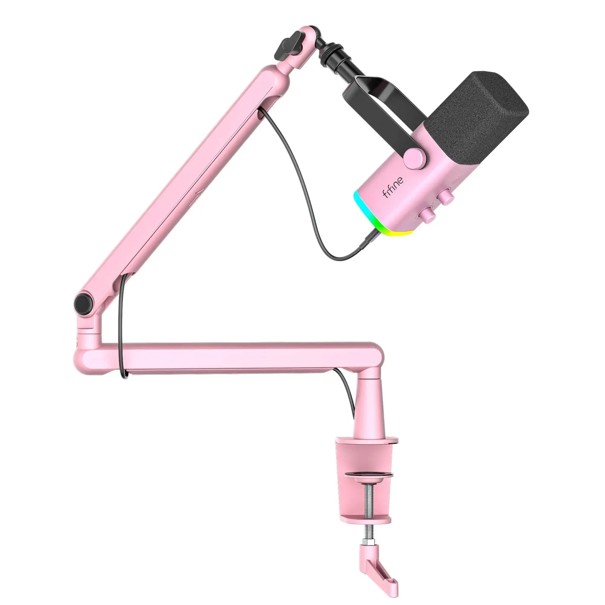 Fifine - AmpliGame - TAM8 Studio Dynamic Microphone With Boom Arm Stand - Studyjny Mikrofon Dynamiczny XLR/USB z Pantografem
