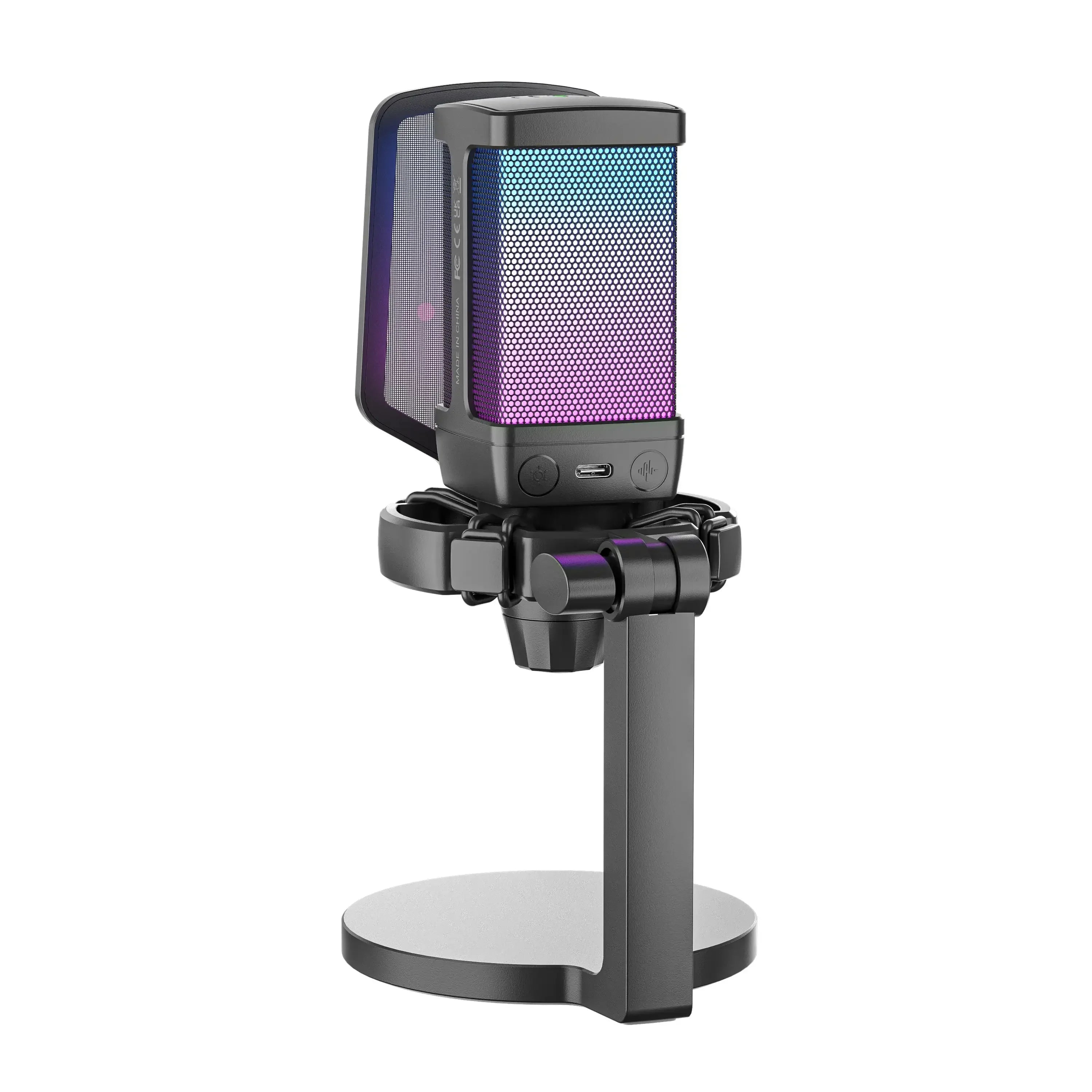 Fifine - AmpliGame - Q6 USB Condenser Microphone with RGB - Mikrofon Pojemnościowy Studyjny USB