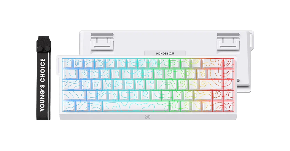 MCHOSE - Ace 68 HE Magnetic Switch Keyboard White Topographic - Klawiatura Magnetyczna