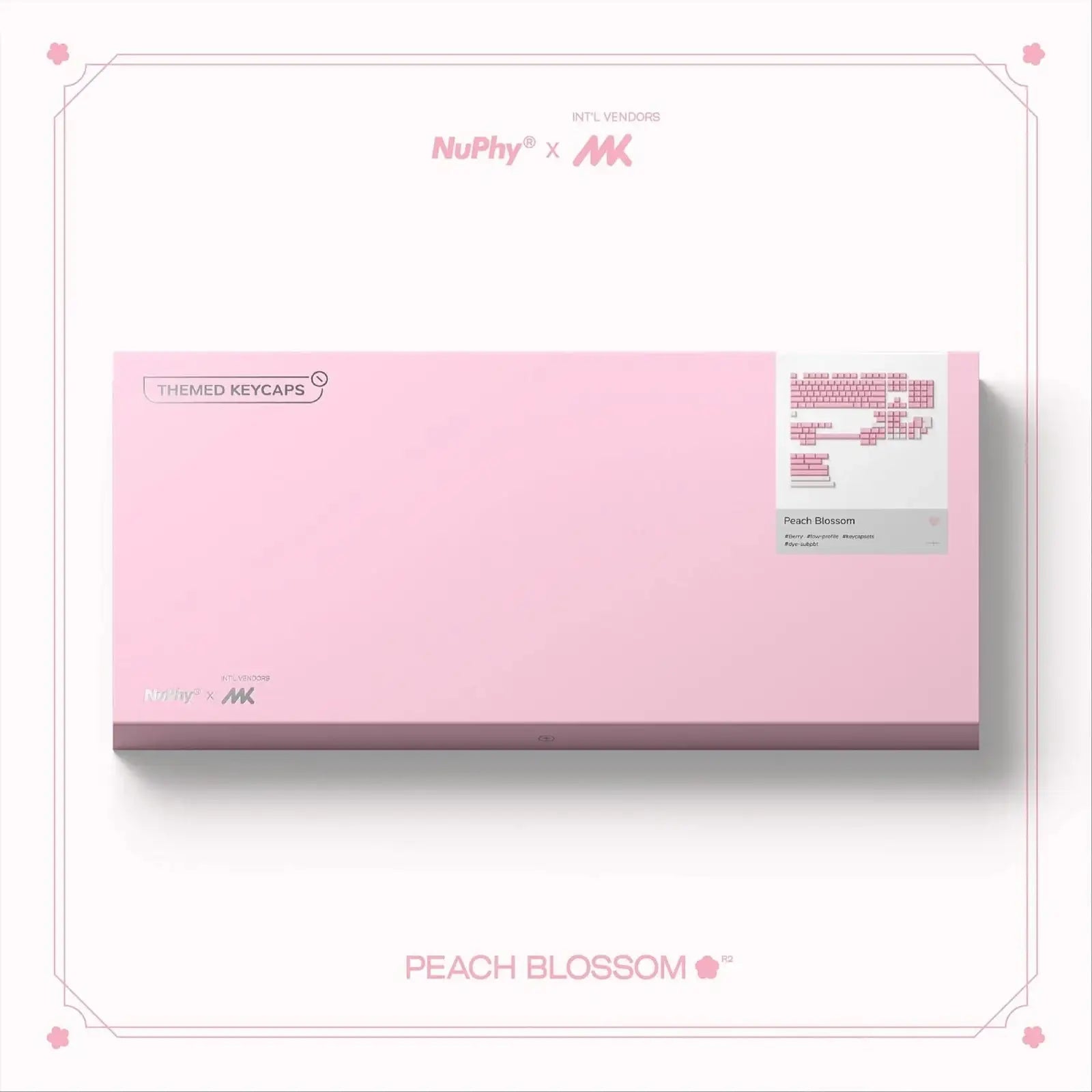 NuPhy - Peach Blossom Berry Profile Dye-sub PBT Keycaps - Niskoprofilowe Nasadki do Klawiatury