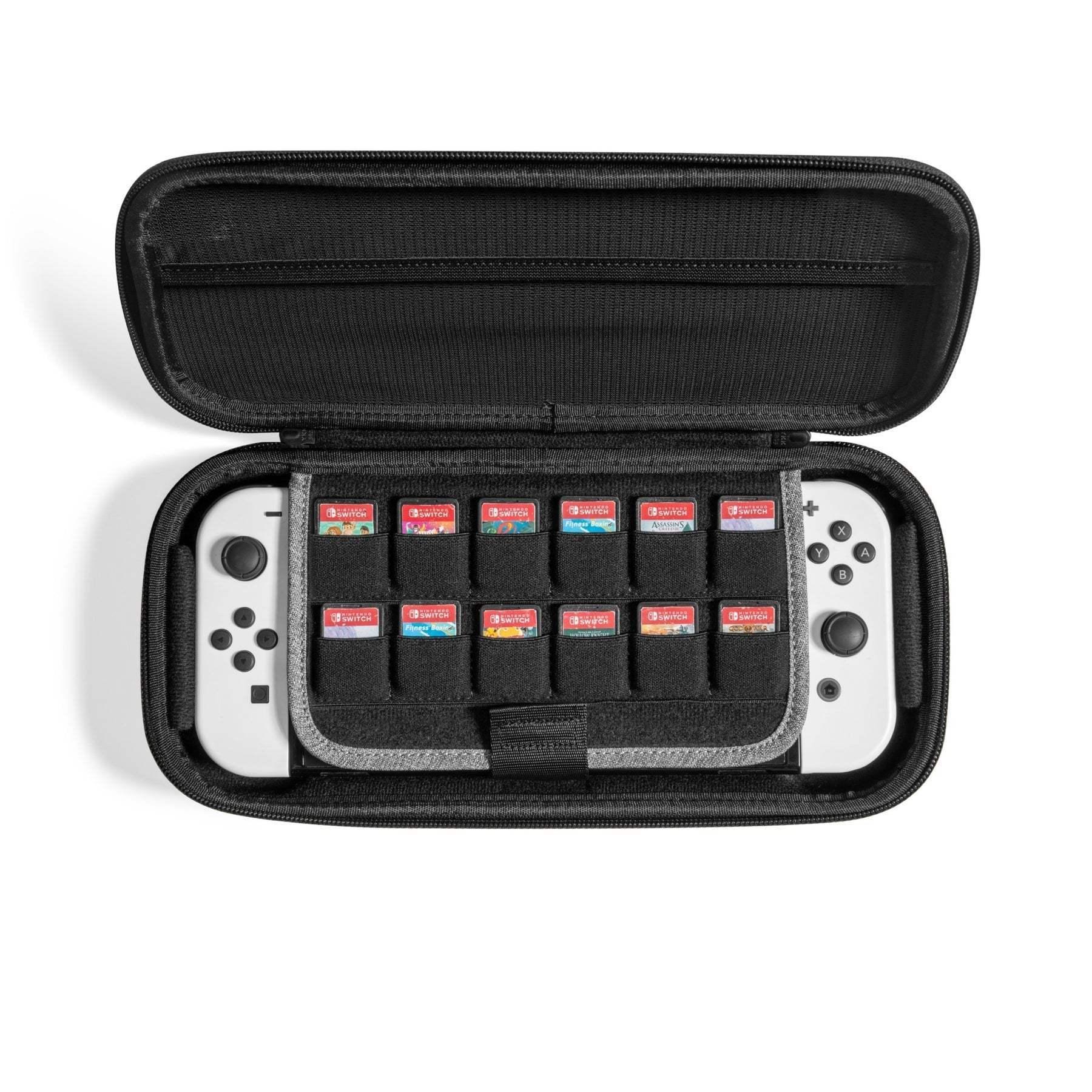 Etui na Nintendo Switch OLED z miejscem na karty pamięci i konsolę, akcesoria gamingowe
