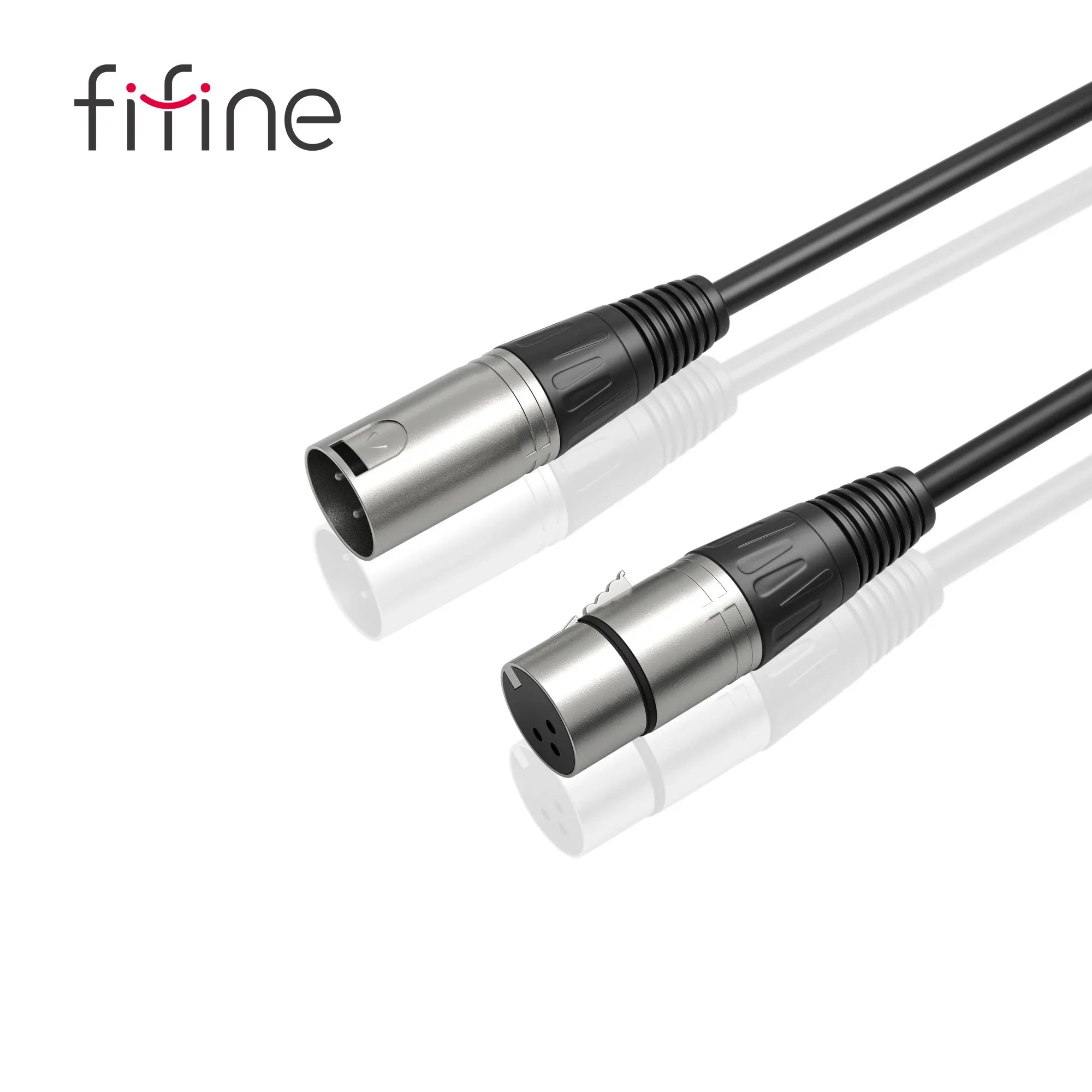 Kabel XLR 3-pin do sprzętu audio, czarny, z metalowymi wtyczkami, idealny do Home Office i desk setupu