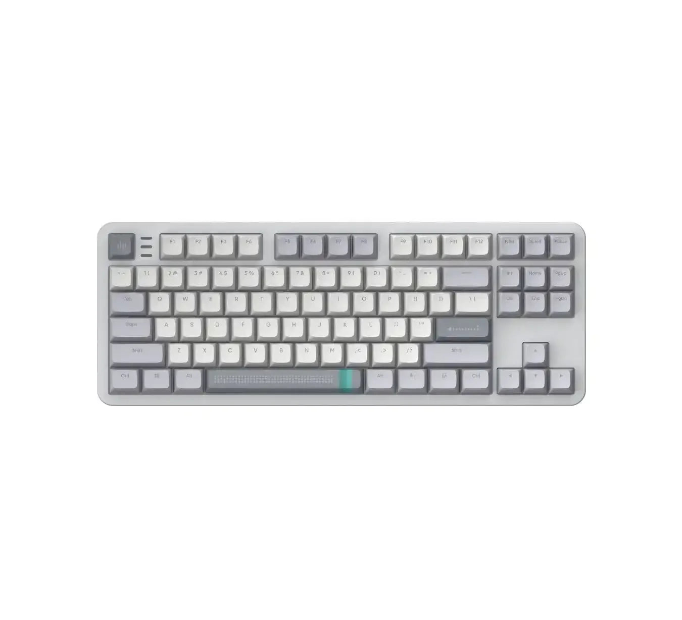 Klawiatura mechaniczna TKL w odcieniach szarości, idealna do nowoczesnego biura