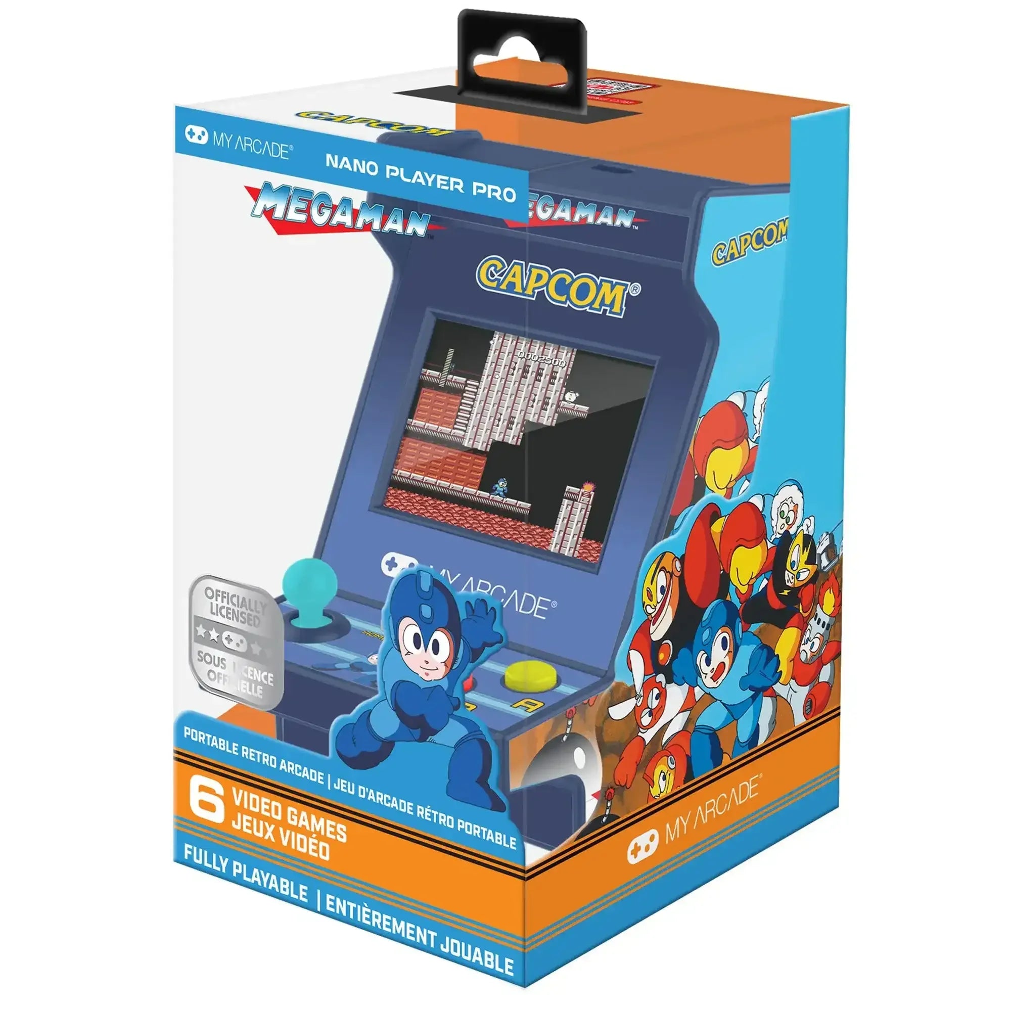 Mini automat do gier retro Mega Man My Arcade w opakowaniu, joystick, kolorowa grafika
