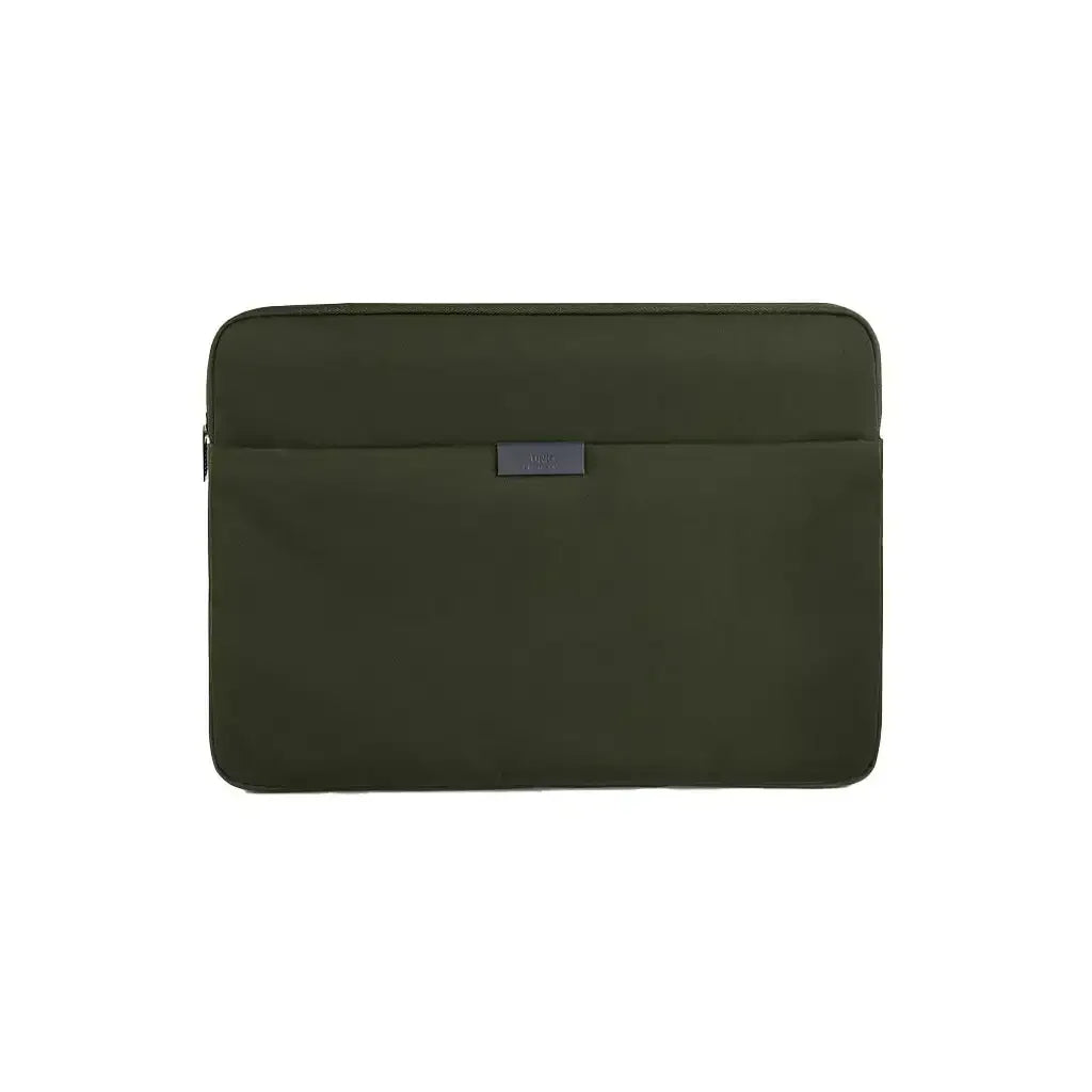 zielona torba na laptopa, etui ochronne, minimalistyczny design, akcesoria biurowe