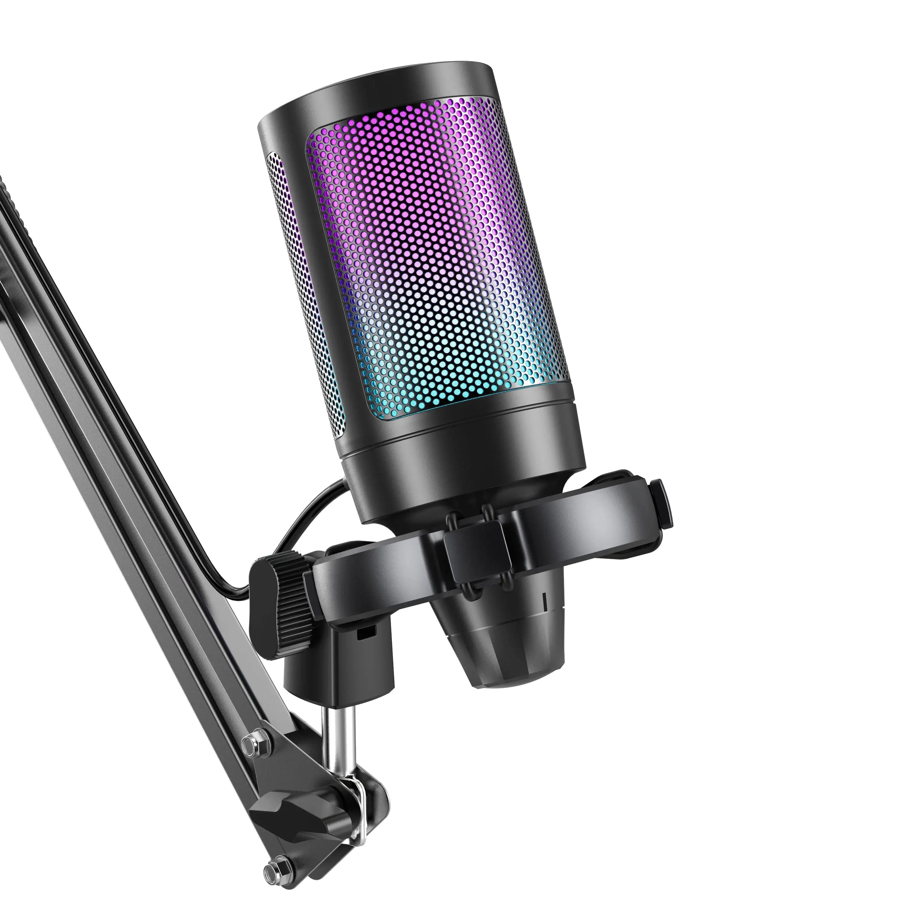 Fifine - AmpliGame - A6T Studio Condenser Microphone - Studyjny Mikrofon Pojemnościowy ze Statywem Pantografowem