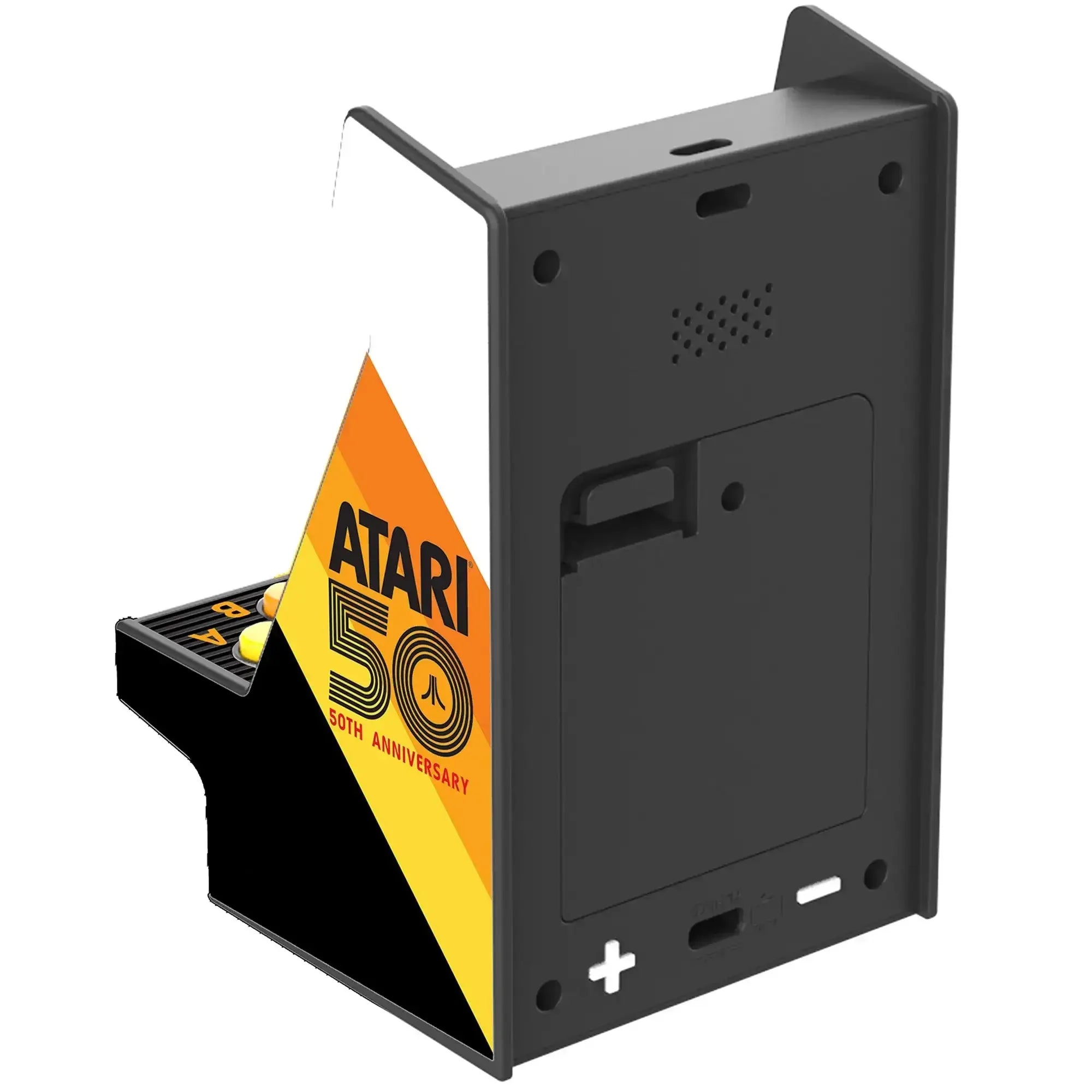 miniaturowy automat arcade Atari 50th Anniversary, czarno-żółty, dekoracja biurkowa