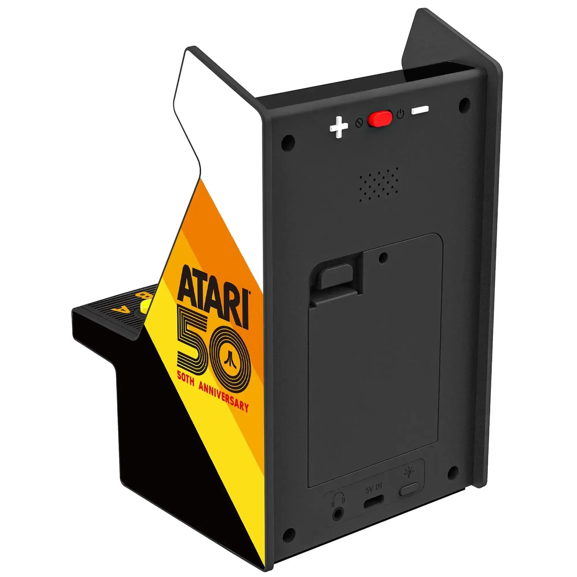 Stojak biurkowy z motywem Atari 50th Anniversary, czarno-żółty, z przyciskami sterującymi