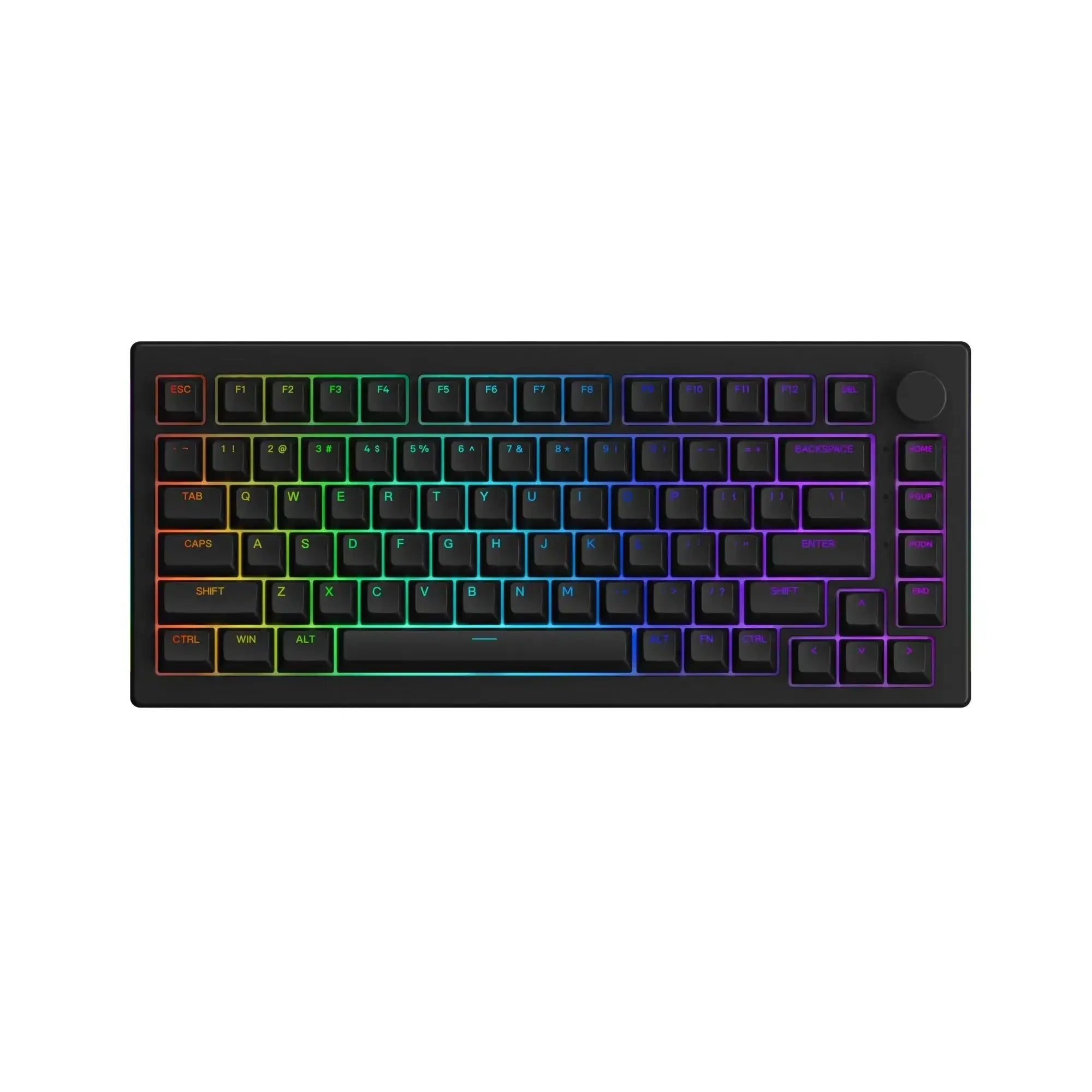 Czarna klawiatura mechaniczna RGB z podświetleniem, idealna do biura i home office