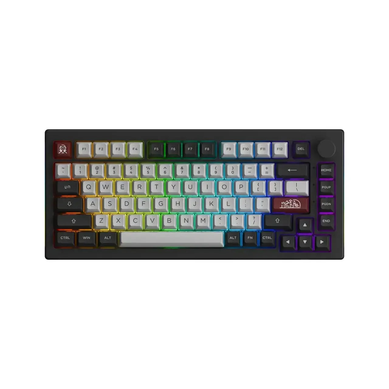 Kolorowa klawiatura mechaniczna RGB z podświetleniem, keycapami PBT, do biura i home office