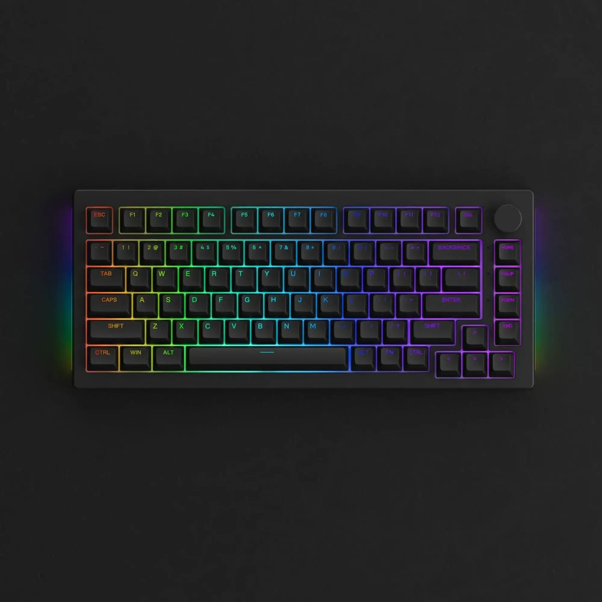 Klawiatura mechaniczna RGB z podświetleniem LED, czarna, minimalistyczny design