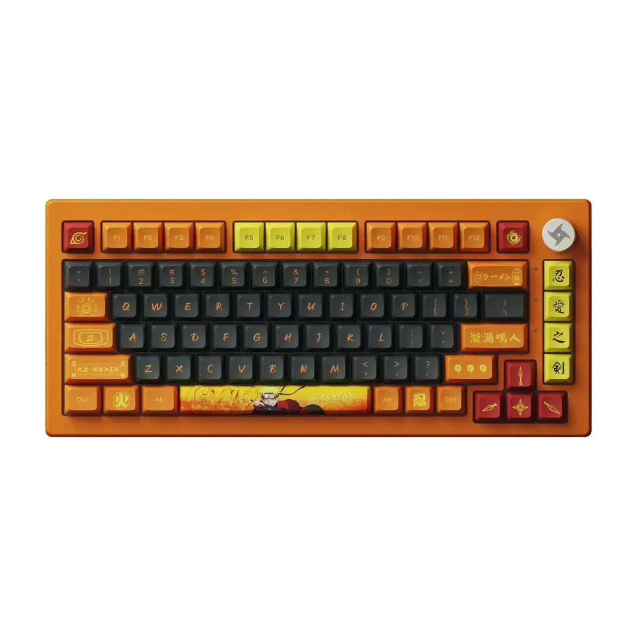 mechaniczna klawiatura customowa z kolorowymi keycapami i motywem anime na desk setup