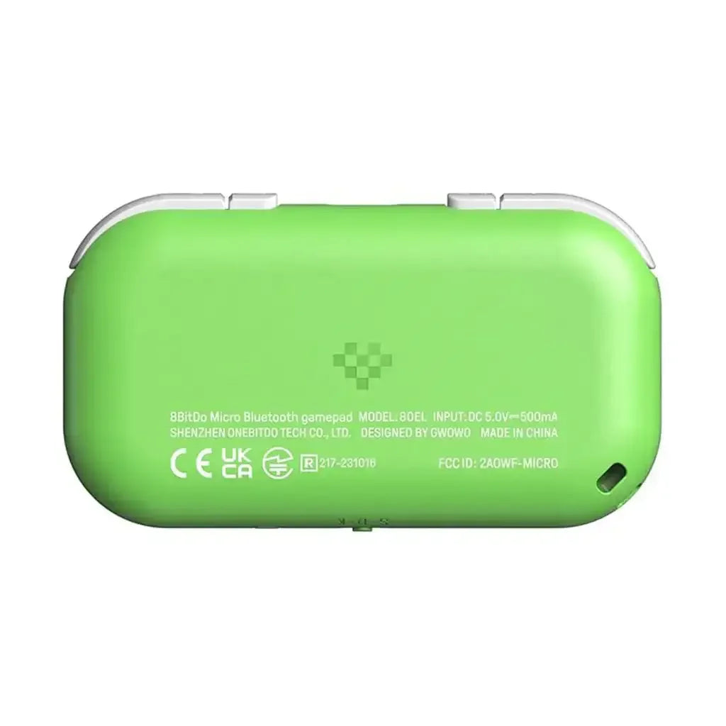 Zielony kontroler Bluetooth do gier, kompaktowy gamepad biurowy, widok z tyłu
