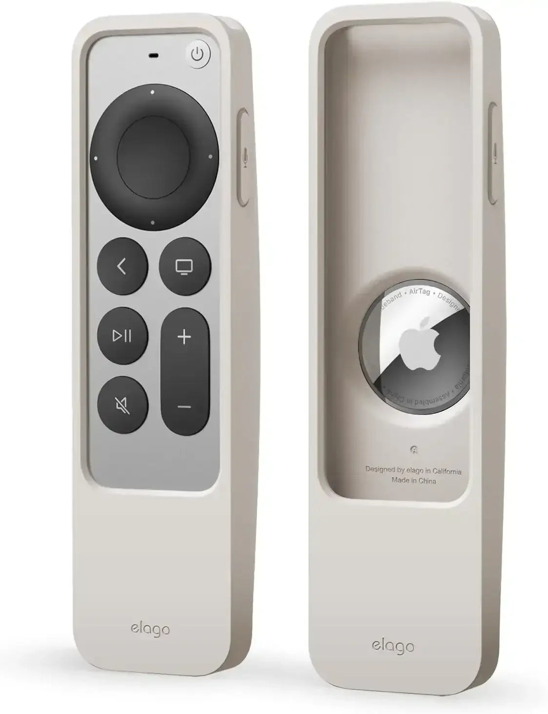 Etui silikonowe na pilot Apple TV z miejscem na AirTag, jasnoszare, akcesorium biurowe