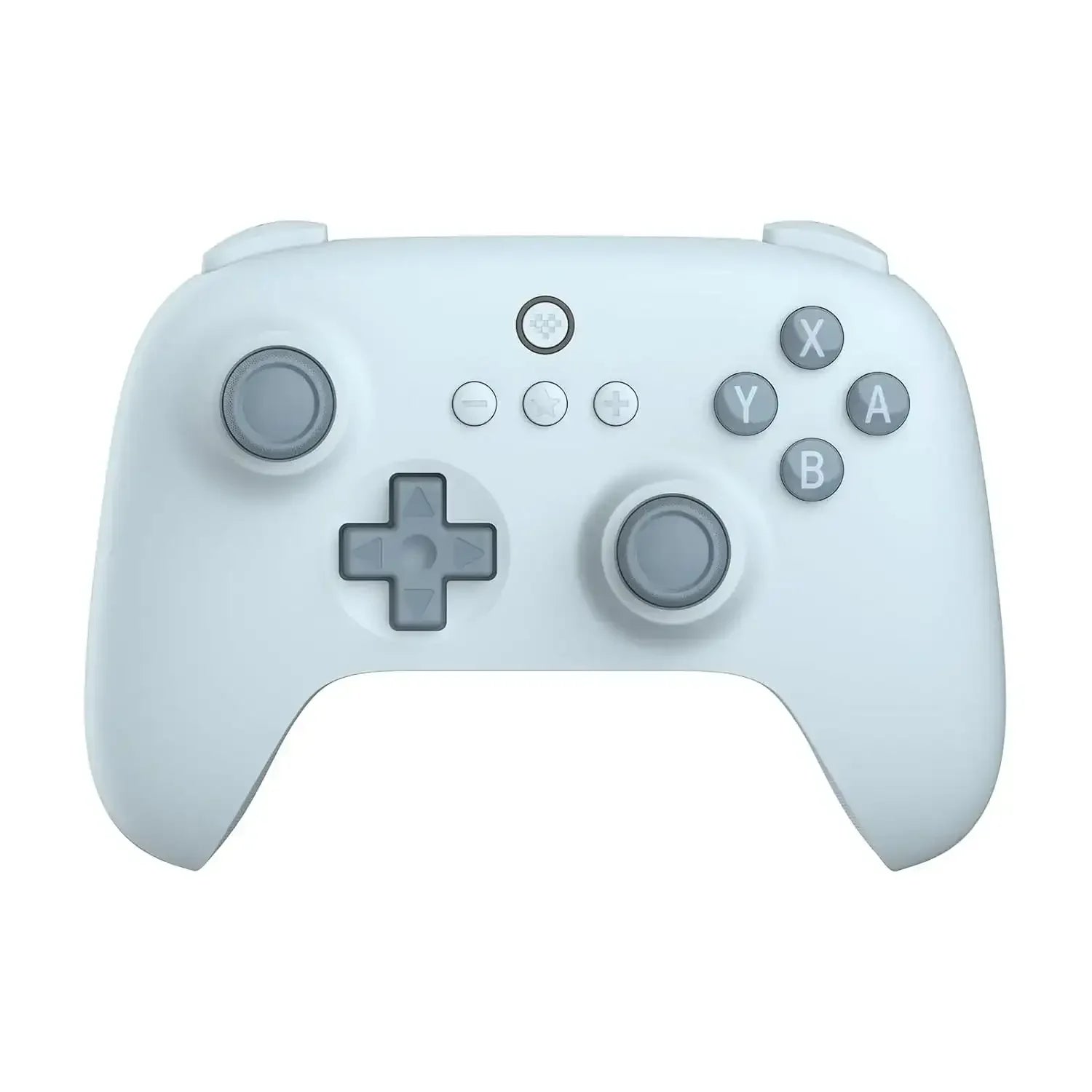 Biały bezprzewodowy kontroler do gier, nowoczesny gamepad do komputera lub konsoli