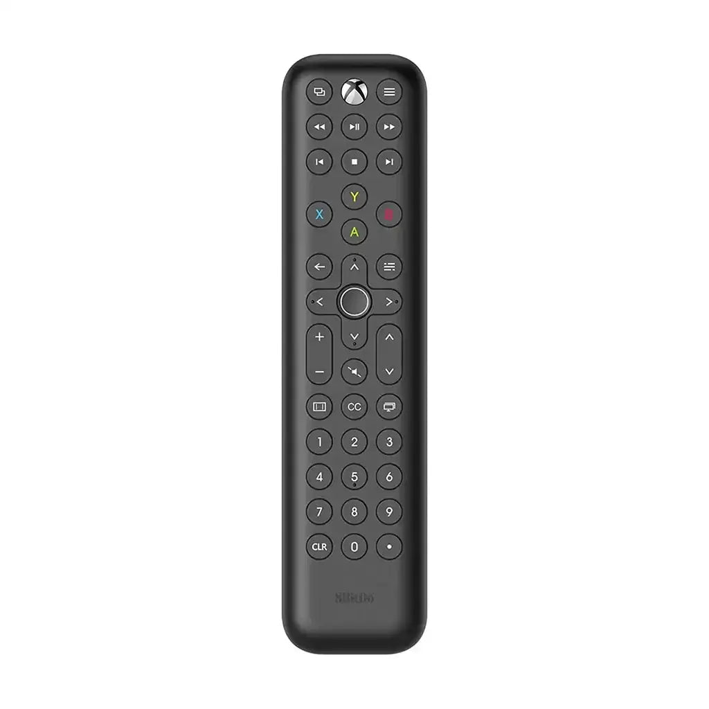 Czarny pilot zdalnego sterowania z przyciskami do konsoli Xbox, uproszczony design