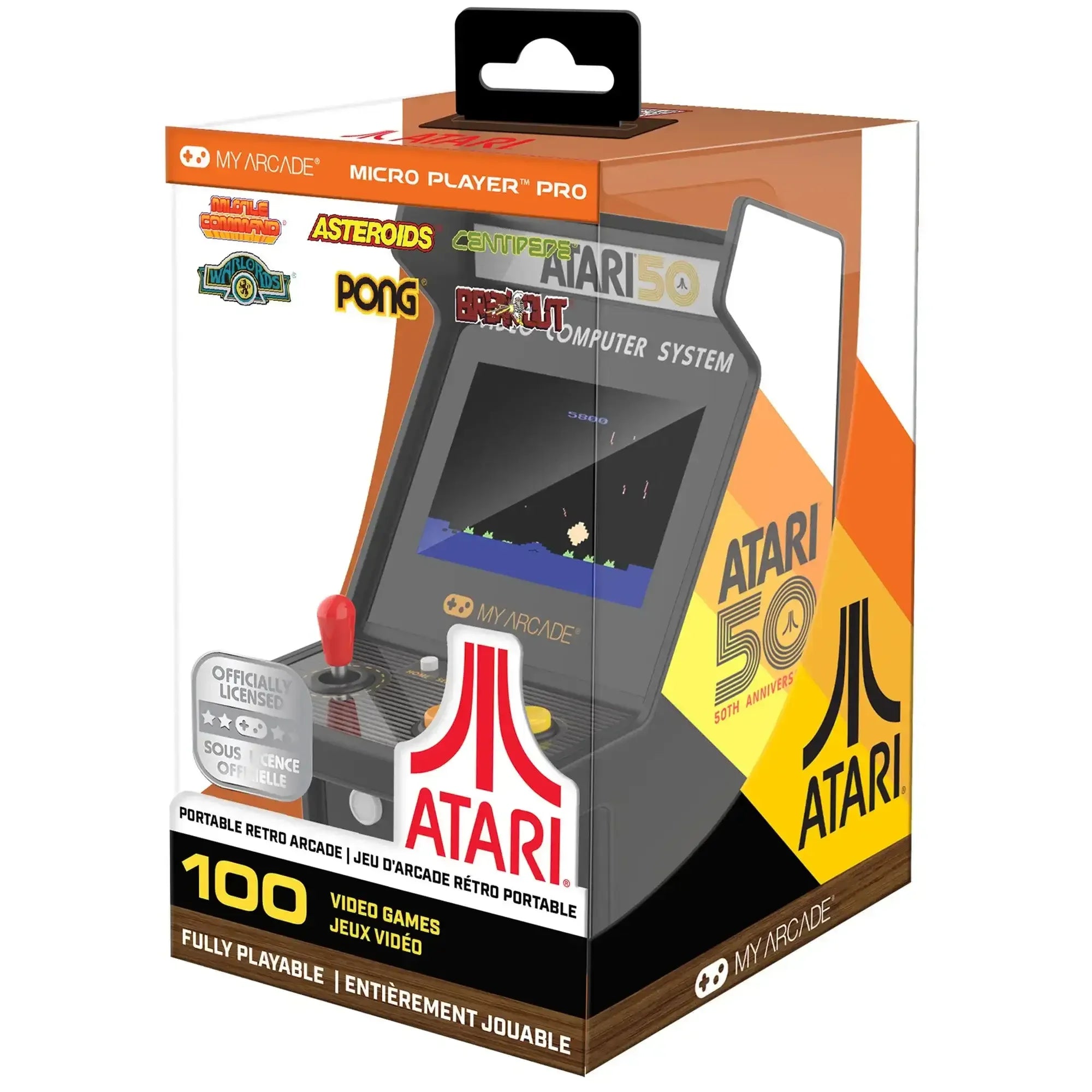 Mini konsola retro arcade Atari 100 gier, joystick, klasyczne gry w opakowaniu, elektronika biurowa
