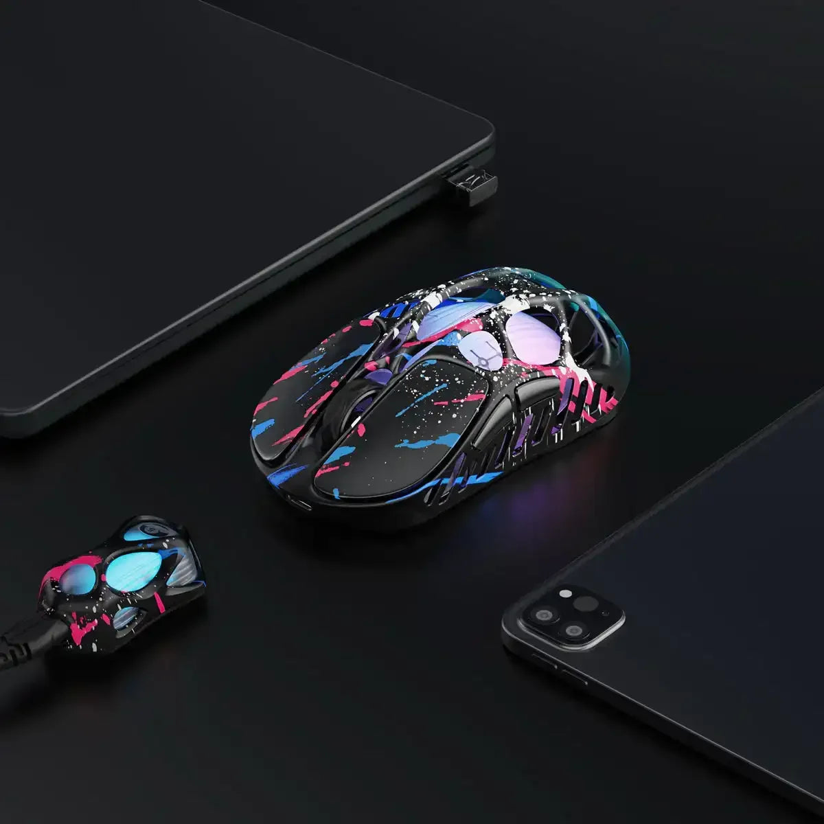 GravaStar - Mercury X Pro Special Edition Neon Graffiti Wireless Gaming Mouse - Bezprzewodowa Myszka Gamingowa