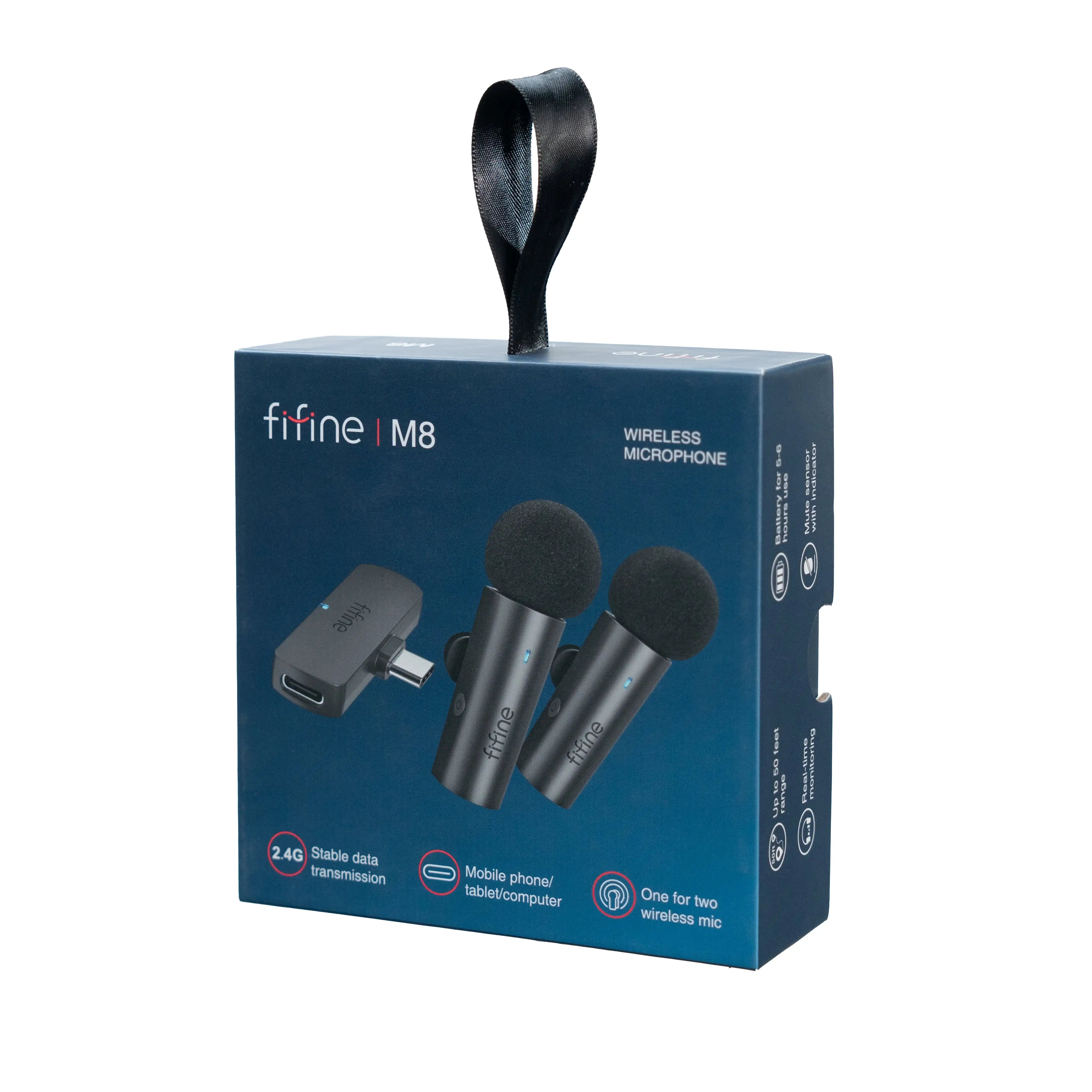 Fifine - AmpliGame - M8 Wireless Lavalier Microphone - Bezprzewodowy Mikrofon Krawatowy
