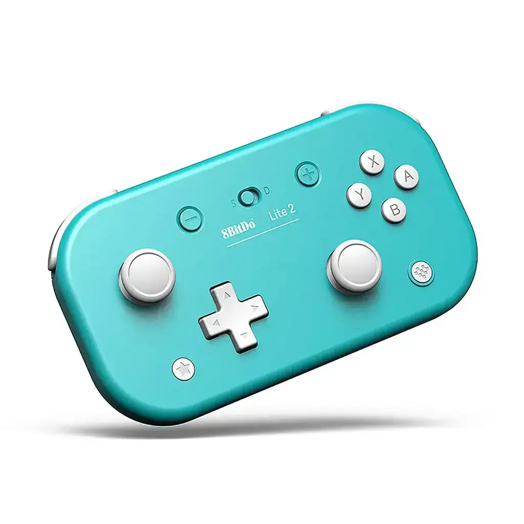 Turkusowy kontroler do gier 8BitDo Lite 2 z przyciskami i dwoma joystickami