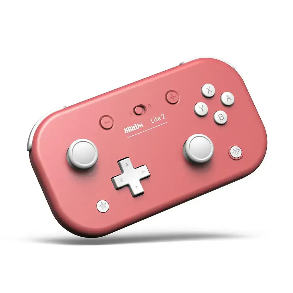 Różowy kontroler do gier 8BitDo Lite 2 z przyciskami i joystickami, akcesorium gamingowe
