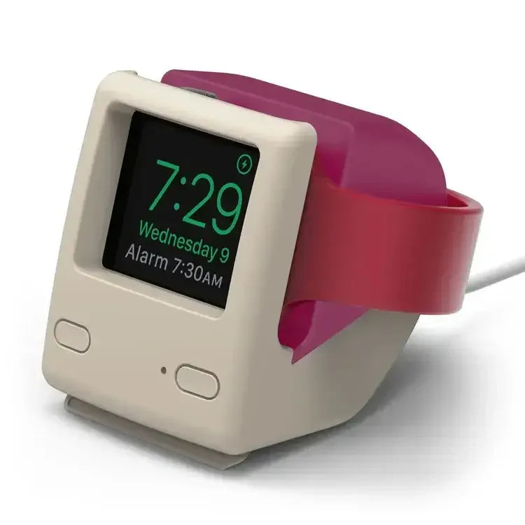 Stojak na smartwatch z zegarem, ładowarka biurkowa, akcesorium do home office