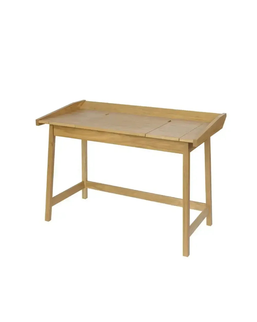 Drewniane biurko minimalistyczne do home office, idealne do klawiatury mechanicznej