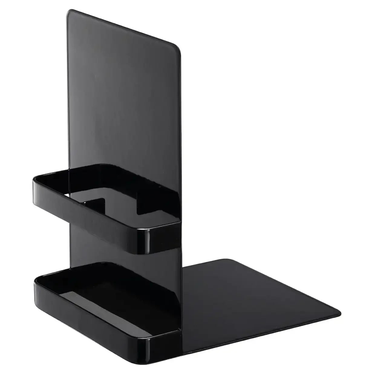 Czarny metalowy stojak na książki do biura, organizer na biurko, minimalistyczny design