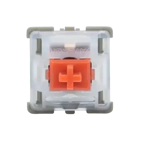 Pomarańczowy switch do klawiatury mechanicznej, widok z góry, akcesorium do biura