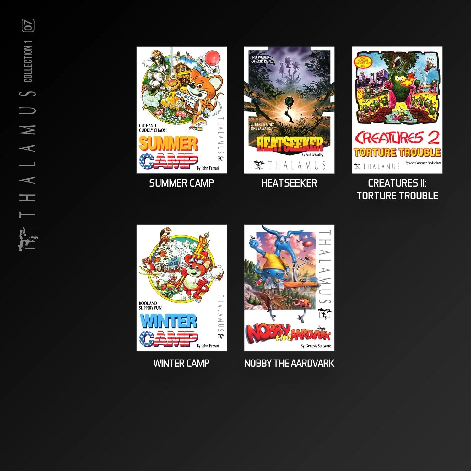 Kolekcja gier Thalamus: Summer Camp, Heatseeker, Creatures II, Winter Camp, Nobby the Aardvark