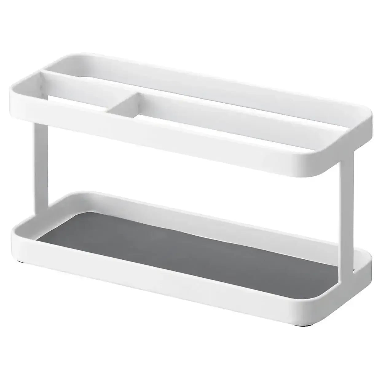 Biały stojak na tablet i piloty, organizer biurkowy do home office, minimalistyczny design